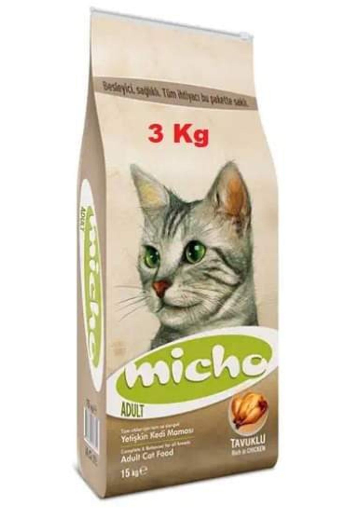 Micho Adult Cat Tavuklu (hamsi Ve Pirinç Eşliğinde) Yetişkin Kedi Maması 3 Kg