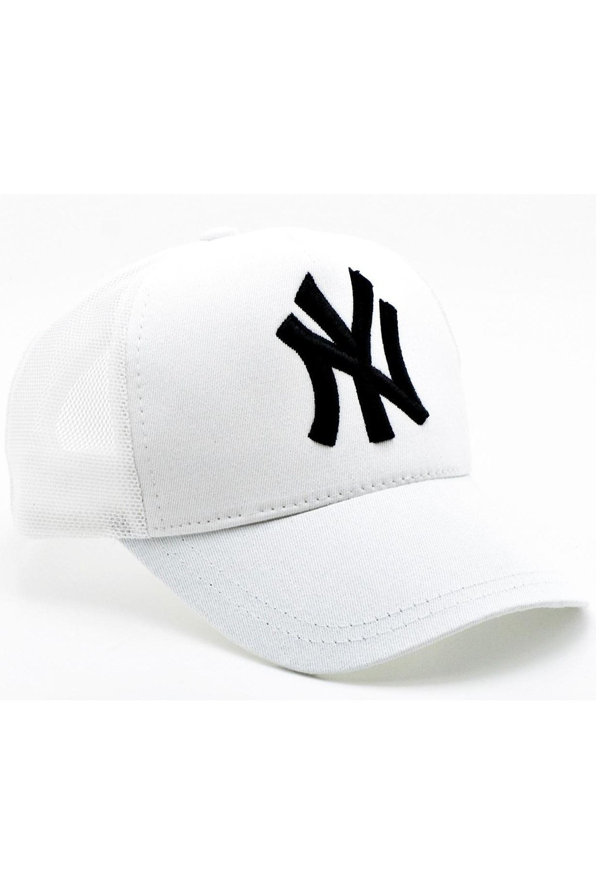 Takı Dükkanı Beyaz Ny Cap Siyah Nakışlı Unisex Şapka Cp220