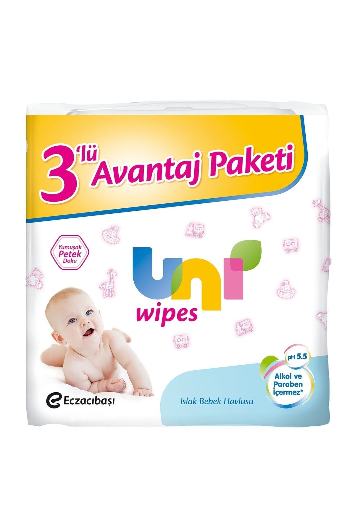 Uni Baby Uni Wipes 60 l1 Islak Havlu Mendil - 3 lü Paket