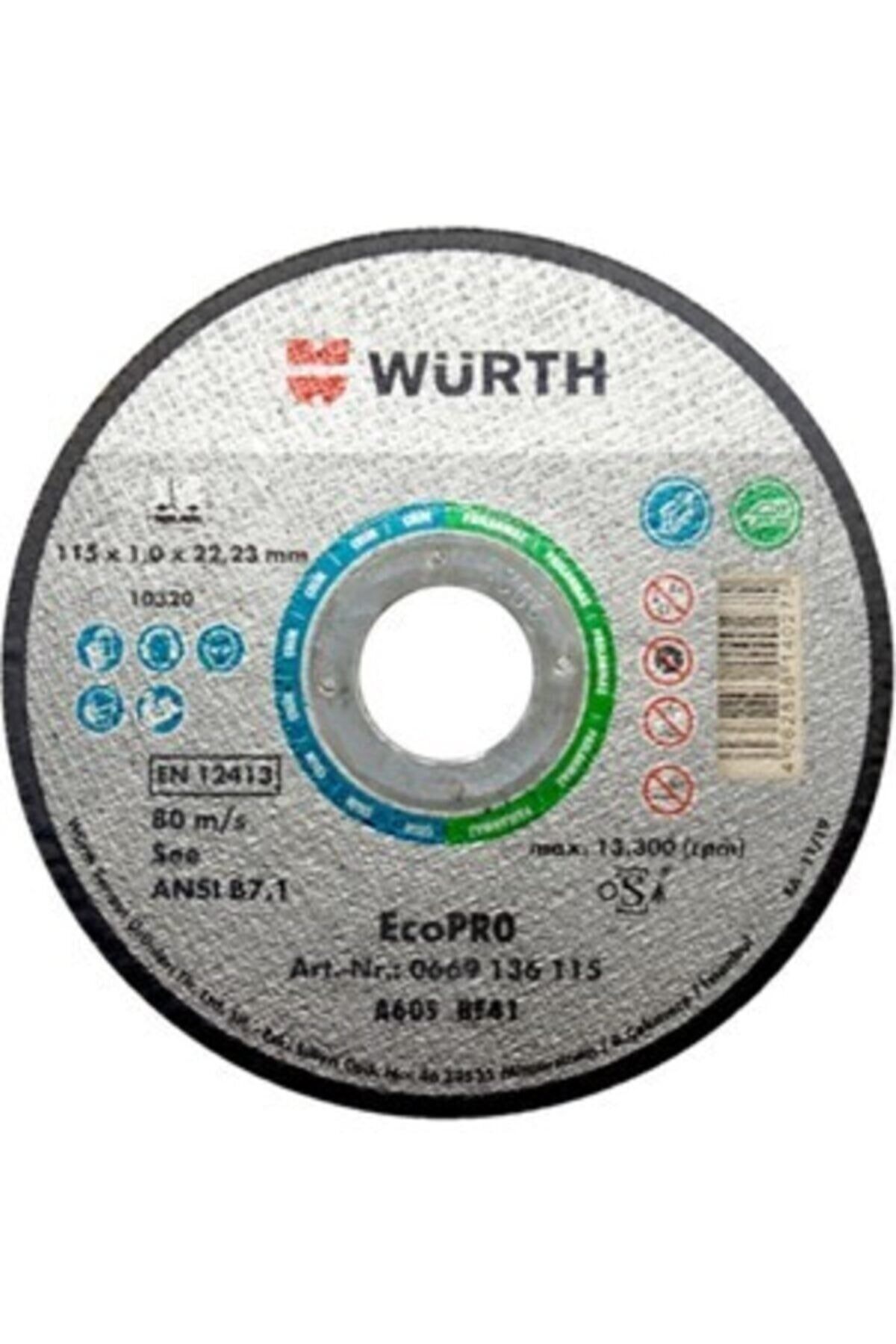 Würth Ecopro Çelik / Paslanmaz Çelik Kesme Taşı ( Inox ) 115x1.0 Mm 3'lü Paket