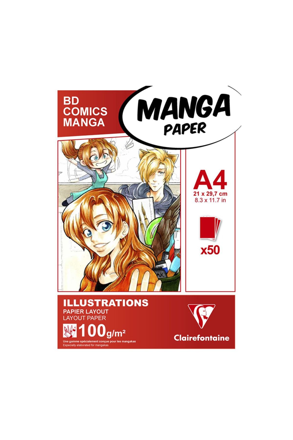 Clairefontaine Manga-layout Marker Bloğu A4 100 Gr 50 Yaprak