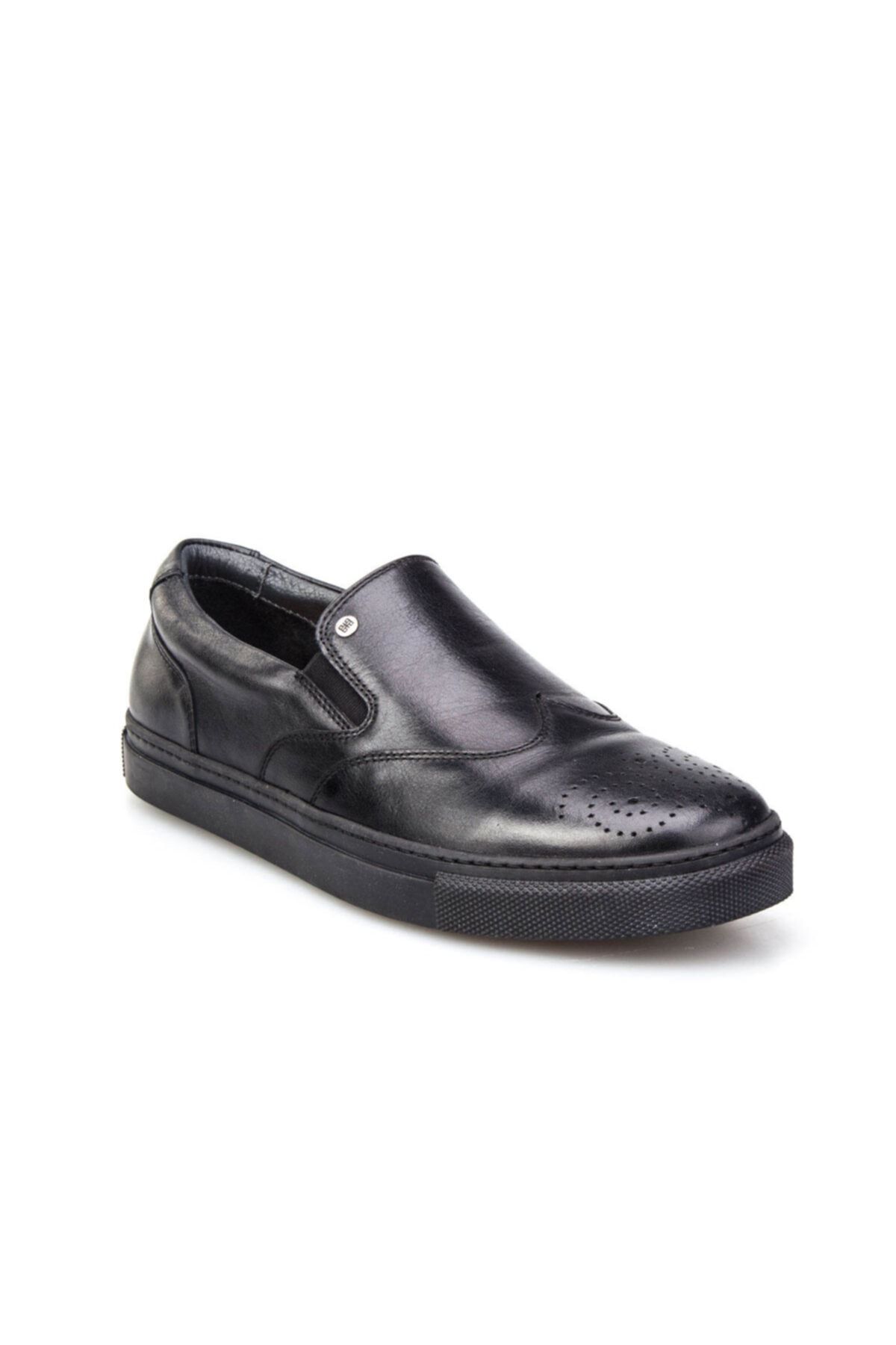 Cabani Lazerli Günlük Erkek Ayakkabı Siyah Deri