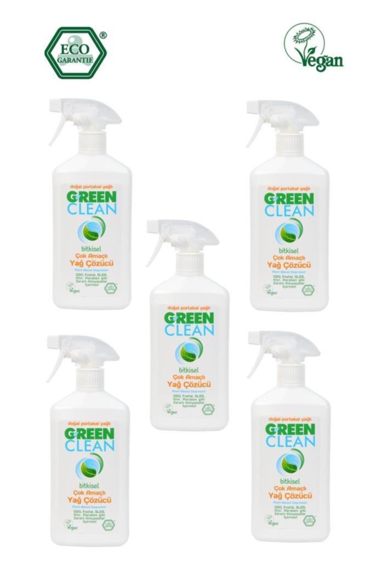 U Green Clean Organik Portakal Yağlı Çok Amaçlı Yağ Çözücü 500 ml 5 Li Set