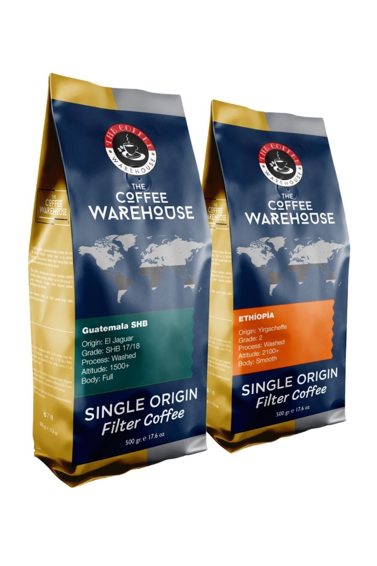 The Coffee Warehouse Avantaj Paket 1 Kg Etiyopya 500g + Guatemala 500g Filtre Kahve