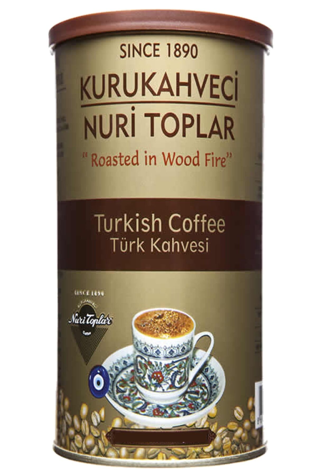Nuri Toplar Yuvarlak Teneke Kutuda Türk Kahvesi 250 gr Kuru Kahve
