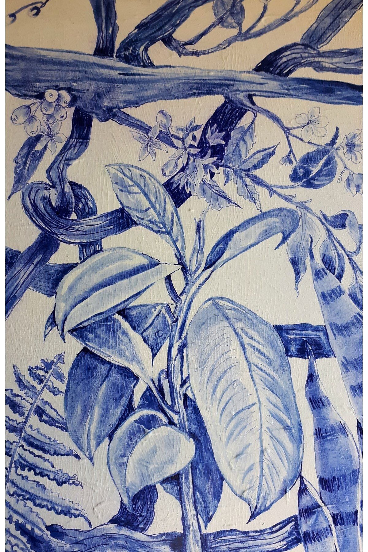 Hüseyin Rüstemoğlu Kauçuk Çiçeği, 40x60, Tuval Üzerine Akrilik, Marker