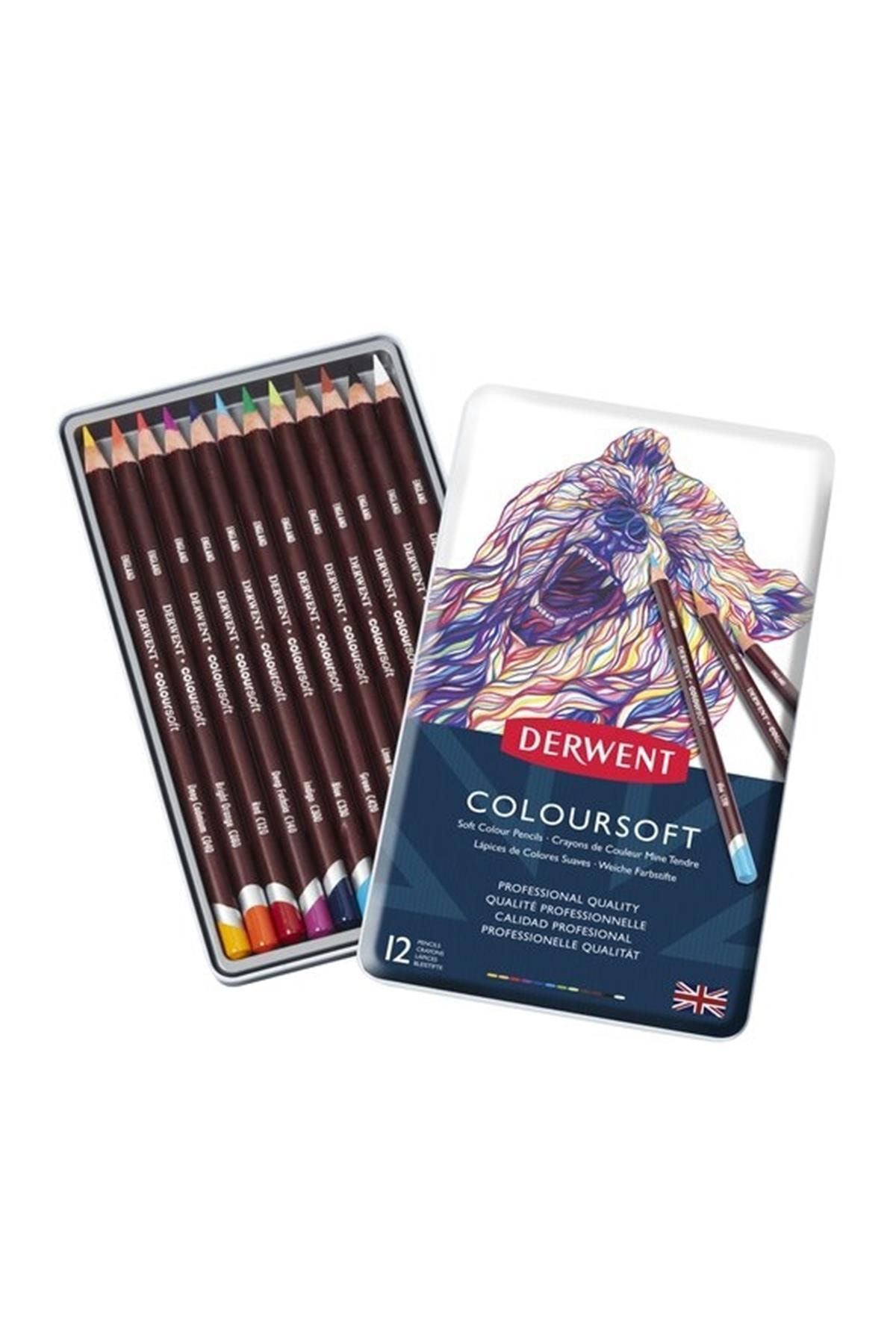 Derwent Coloursoft Pencil 12'li Teneke Kutu (yumuşak Kuru Boya Kalemi)
