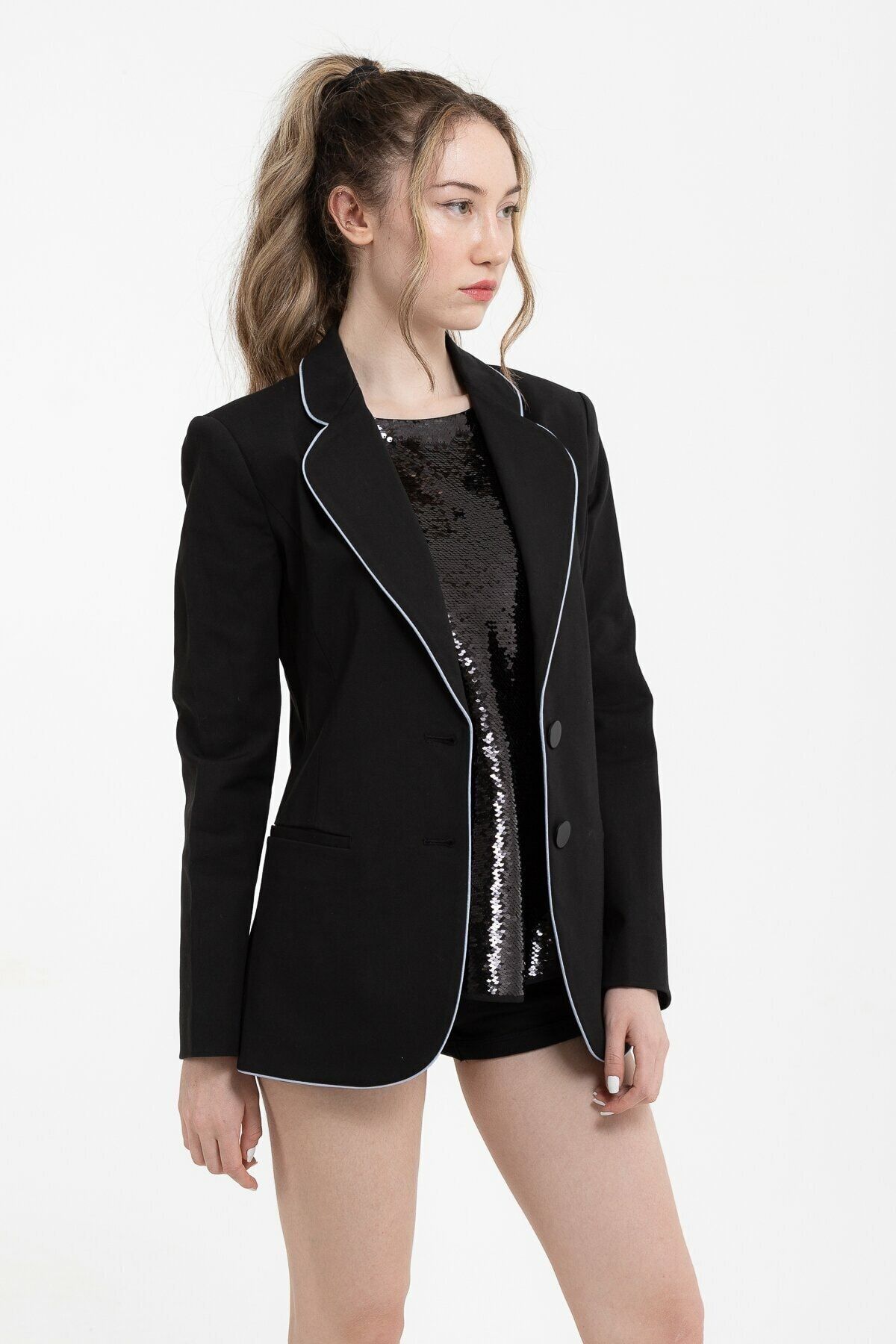 Emporio Armani Kadın Siyah Blazer Ceket