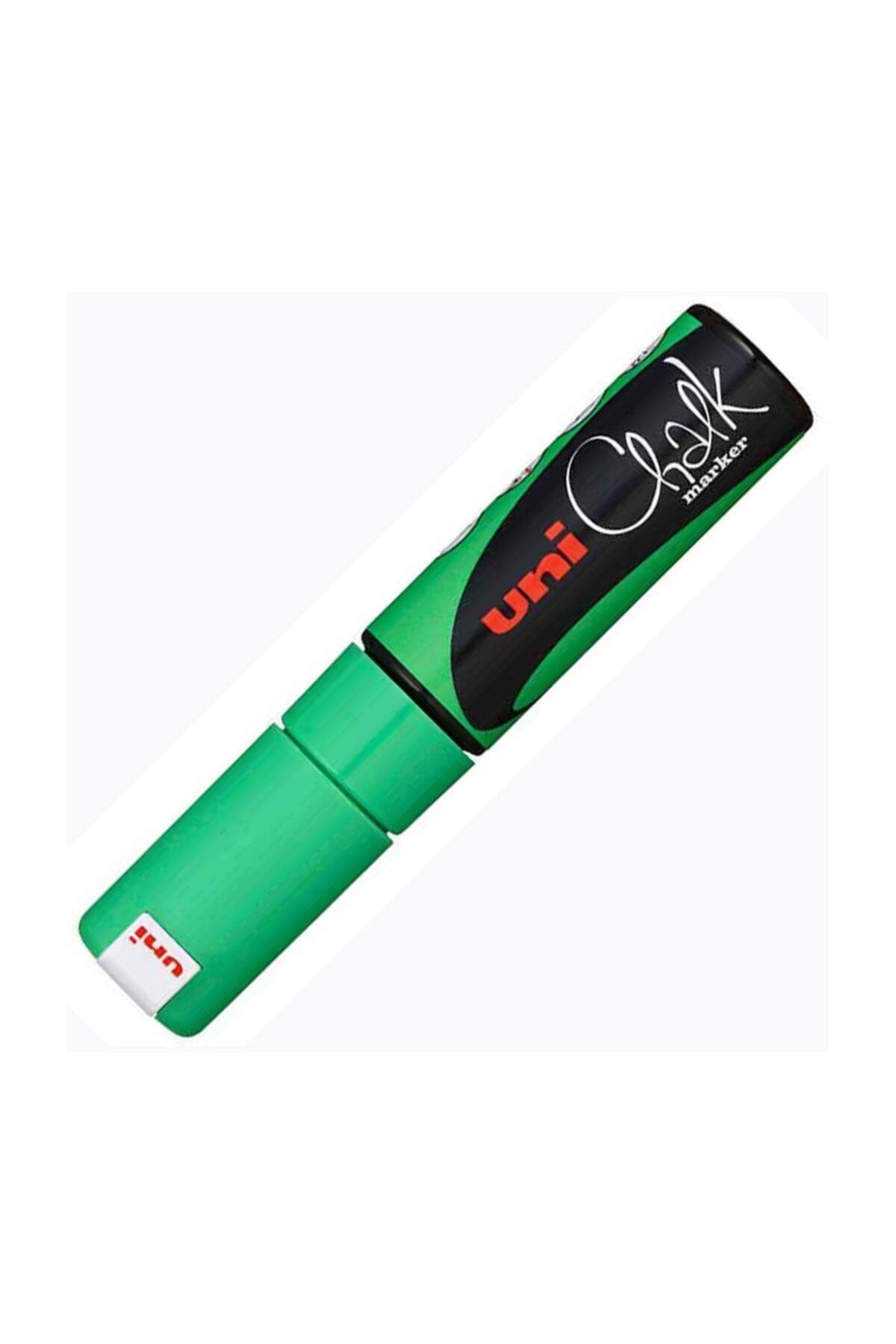 Uni Chalk Marker Wet Wipe Fluo Green 8.0mm
