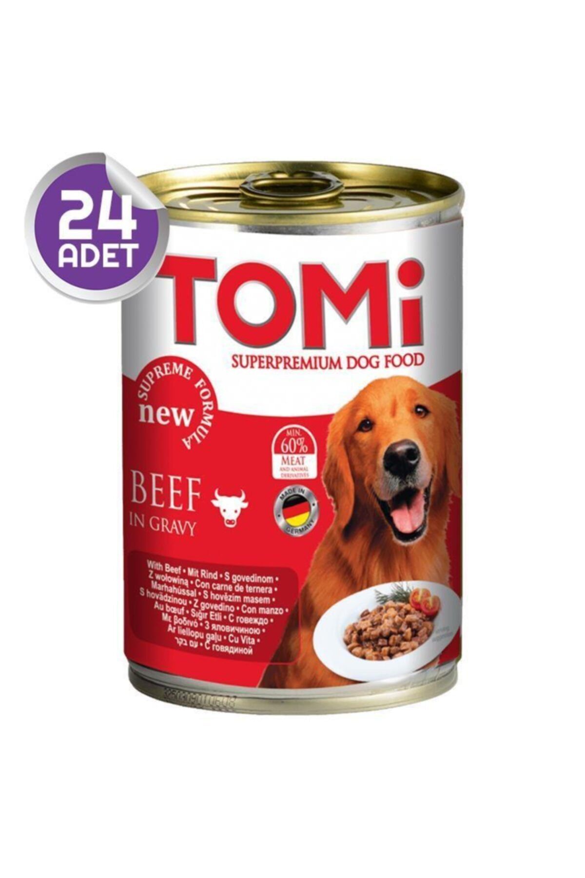 Tomi Sığır Etli Köpek Konservesi 400 gr 24 Adet