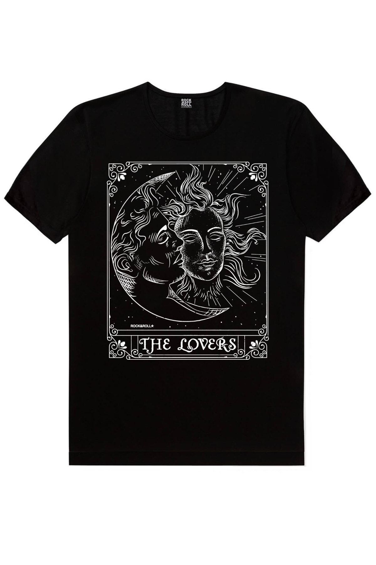ROCKANDROLL Erkek Siyah Biz Ayrılamayız Kısa Kollu T-shirt