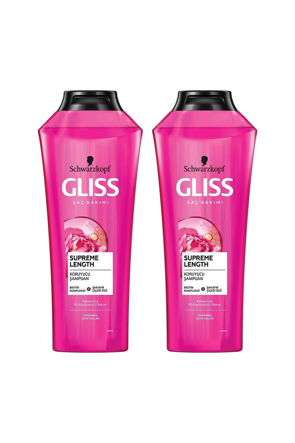 Gliss Supreme Length Koruyucu Şampuan - Biotin Kompleksi Ve Şakayık Çiçeği Özü Ile 400 ml X 2 Adet