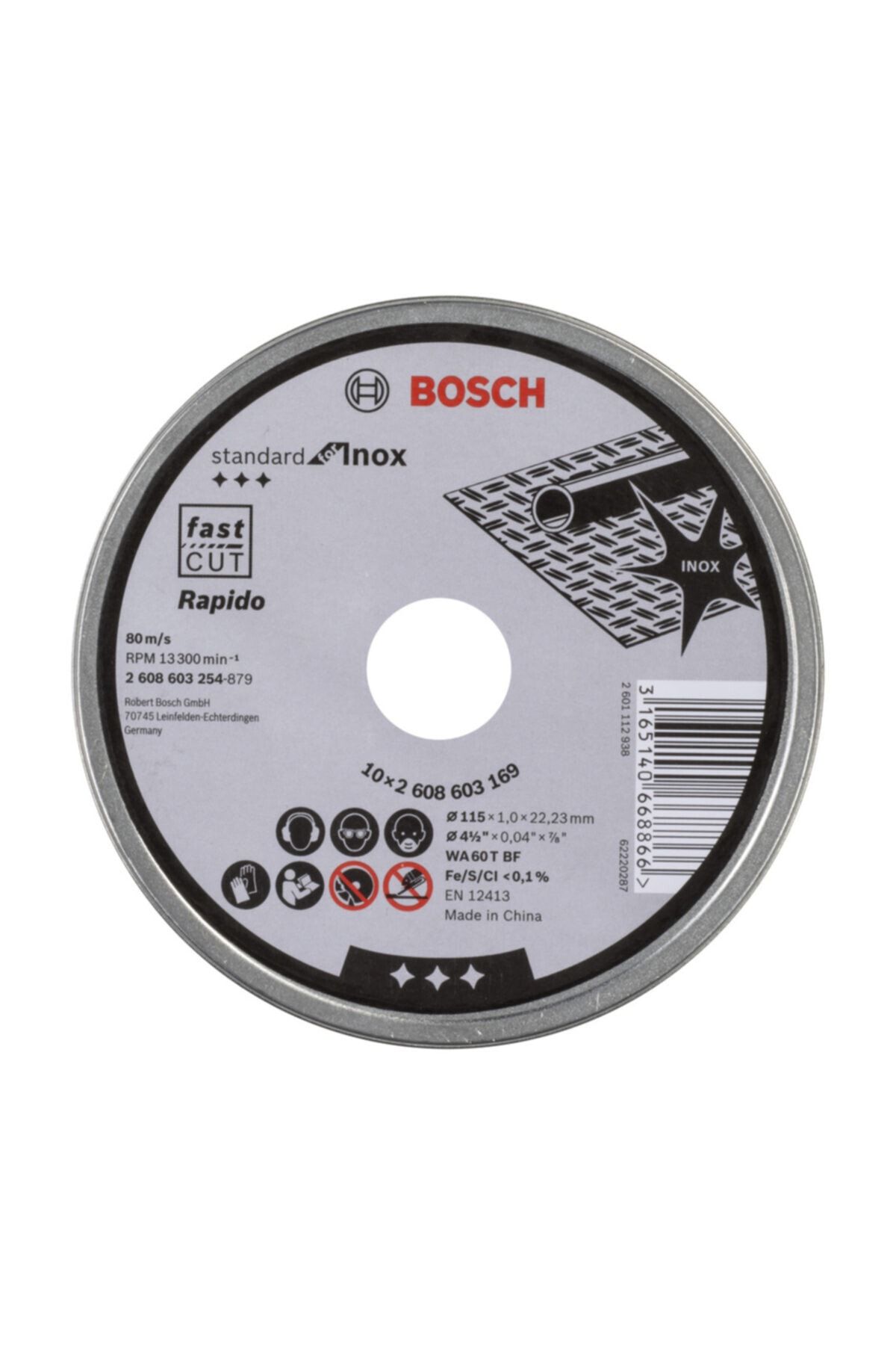 Bosch 115*1,0mm Standard For Inox Rapido 10'lu Aşındırıcı Disk