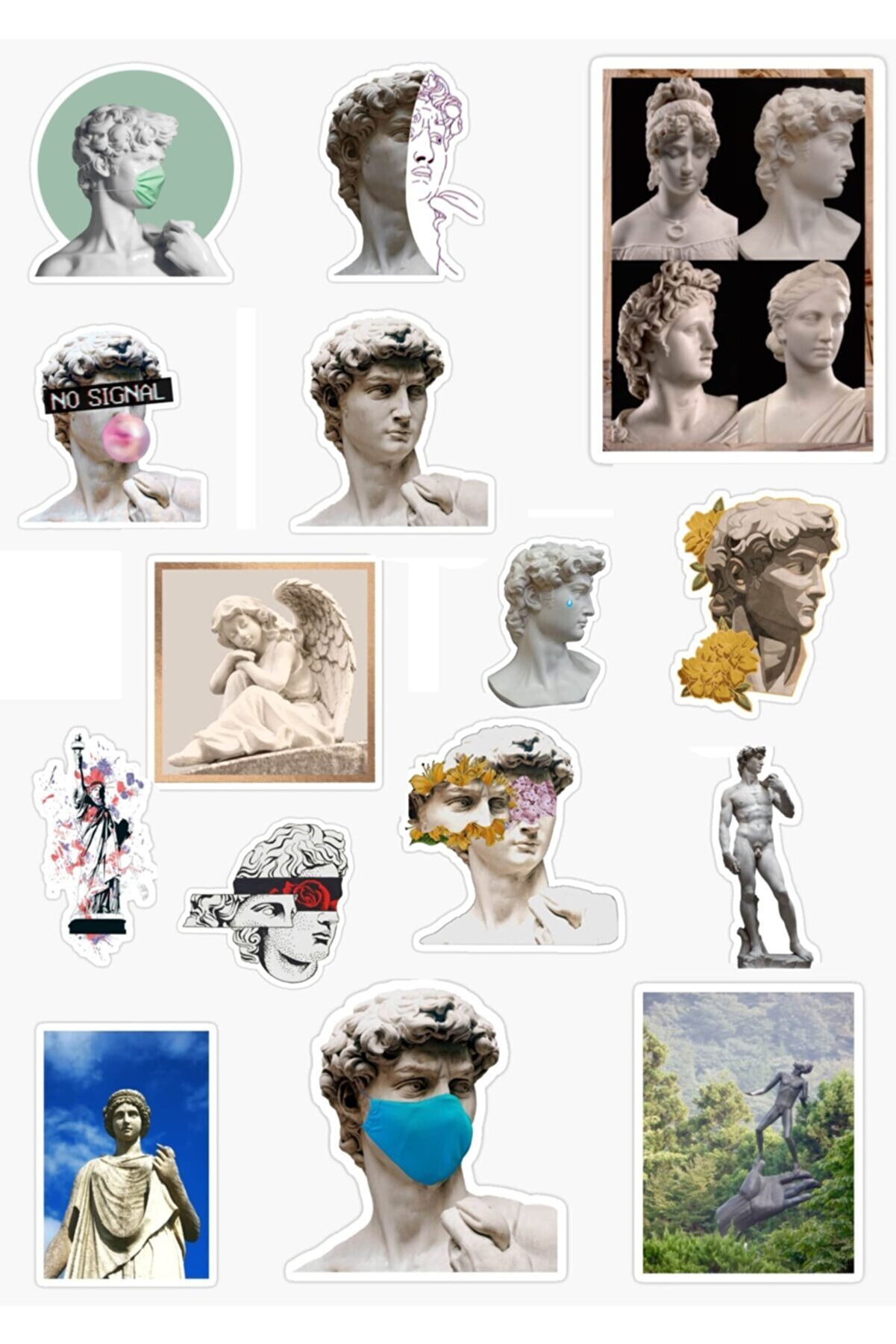 MiniPera Davut ( David) - Michelangelo - Heykel - Sanat - Özel Tasarım 15'li Sticker Seti