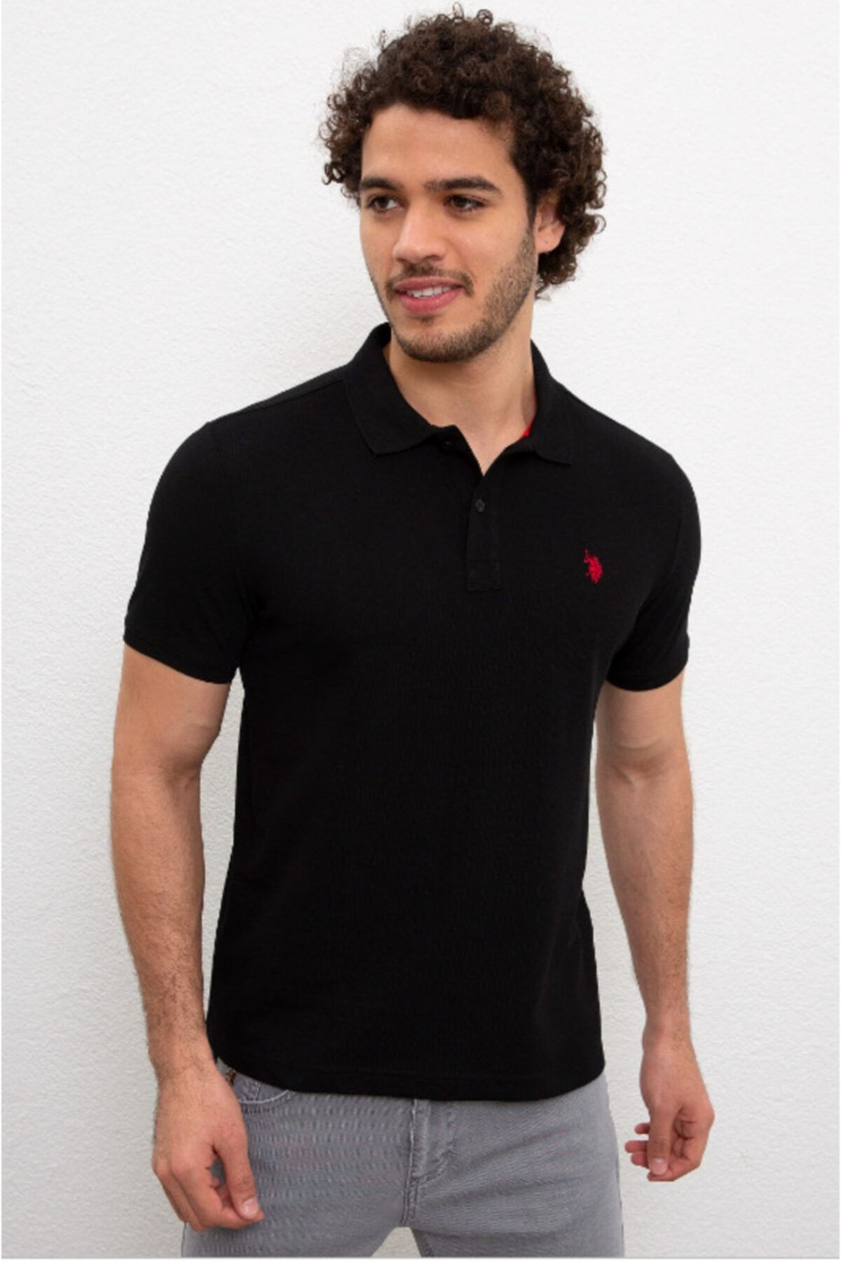 U.S. Polo Assn. Erkek Black Polo Yaka T-shirt