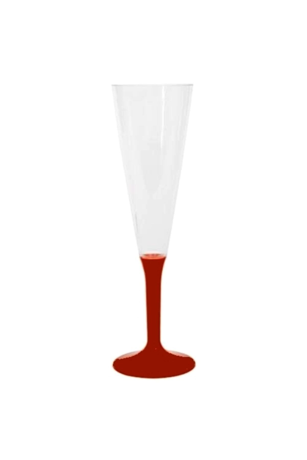 Kristal Plastik Şampanya Kadehi (10 ADET) Kırmızı Renk