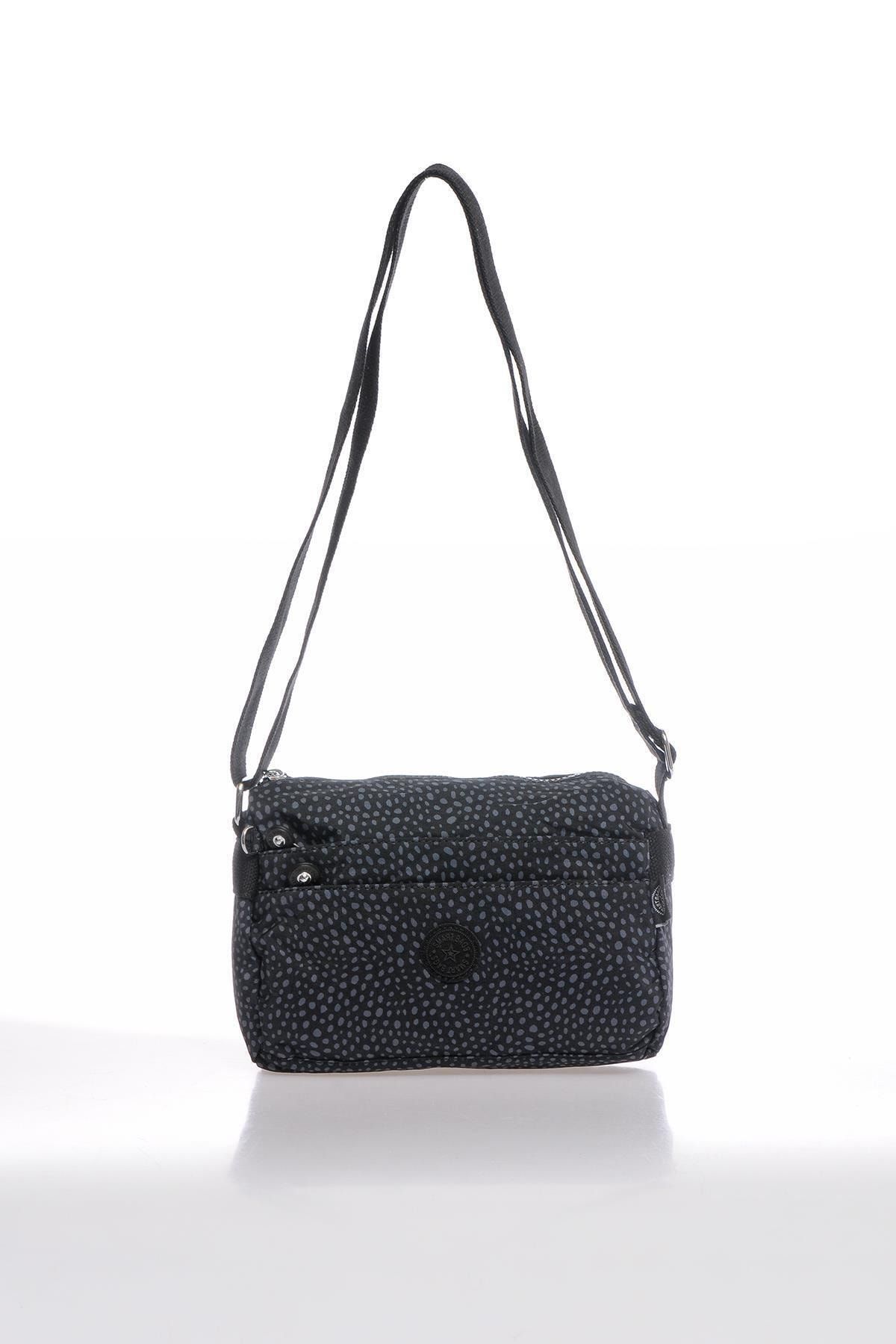 Smart Bags Smbky1006-0091 Puanlı Siyah Kadın Çapraz Çanta