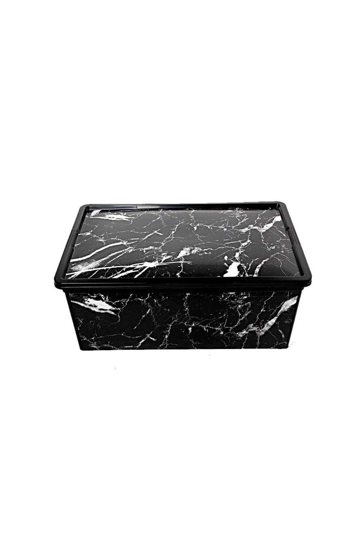 QUTU Trend Box Black Marble- Dekoratif Saklama Kutusu 10 Litre