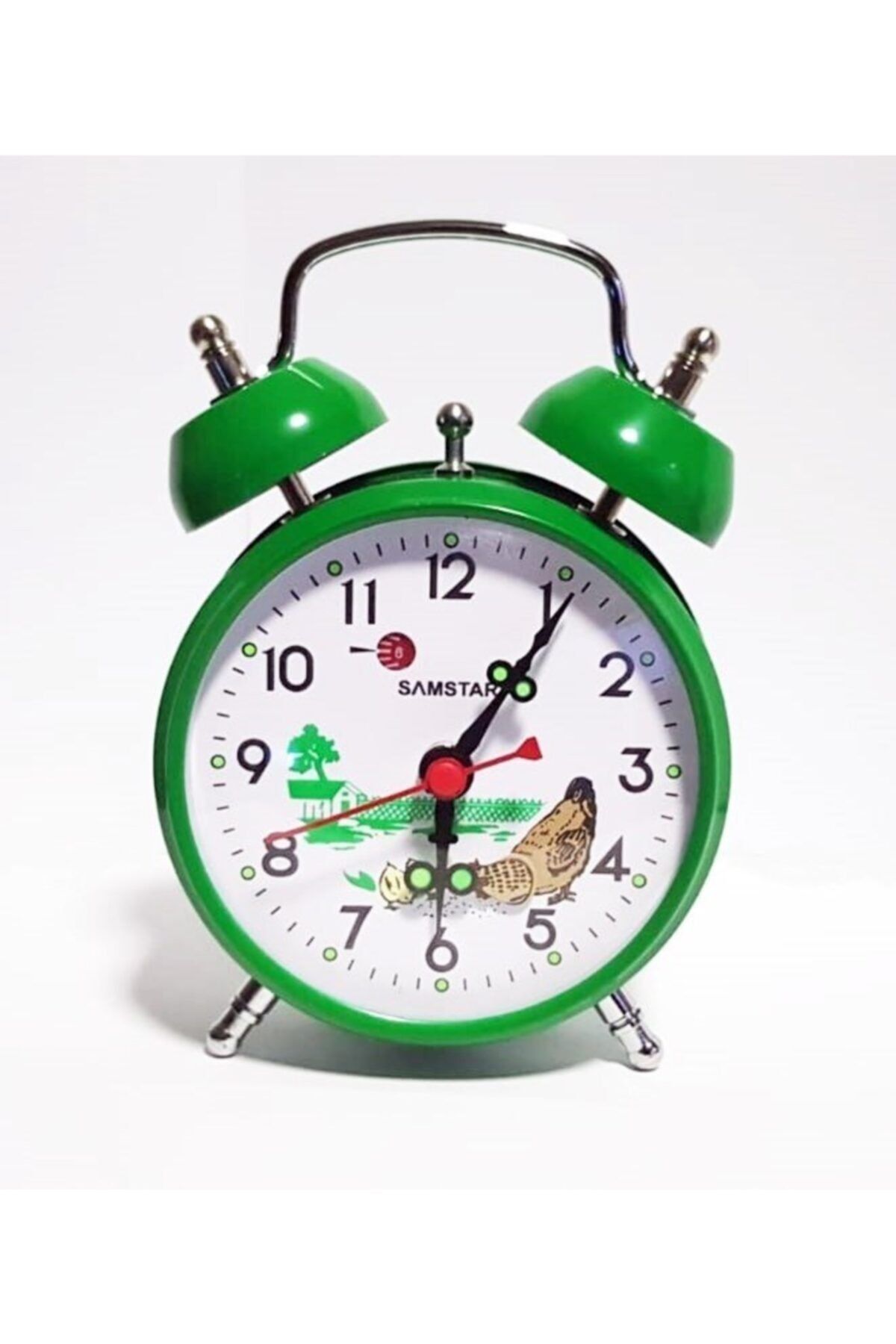 RoseRoi Nostaljik Görünümlü Tavuklu Kurmalı Masa Saati Horozlu Çalar Saat