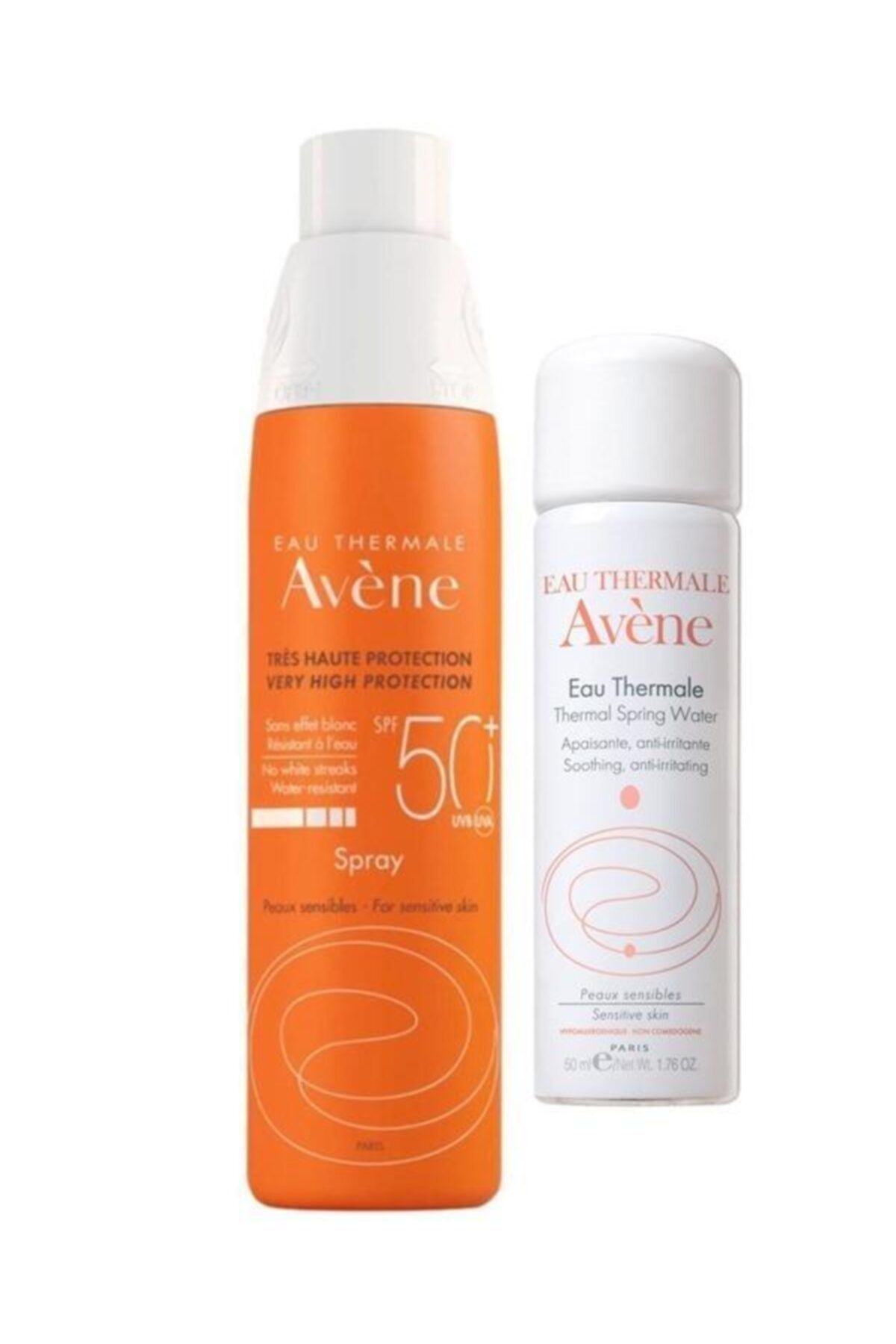 Avene Spray SPF 50+ Tüm Cilt Tipleri İçin Güneşten Koruyucu Vücut Spreyi 200 ml + Termal Su 50 ml