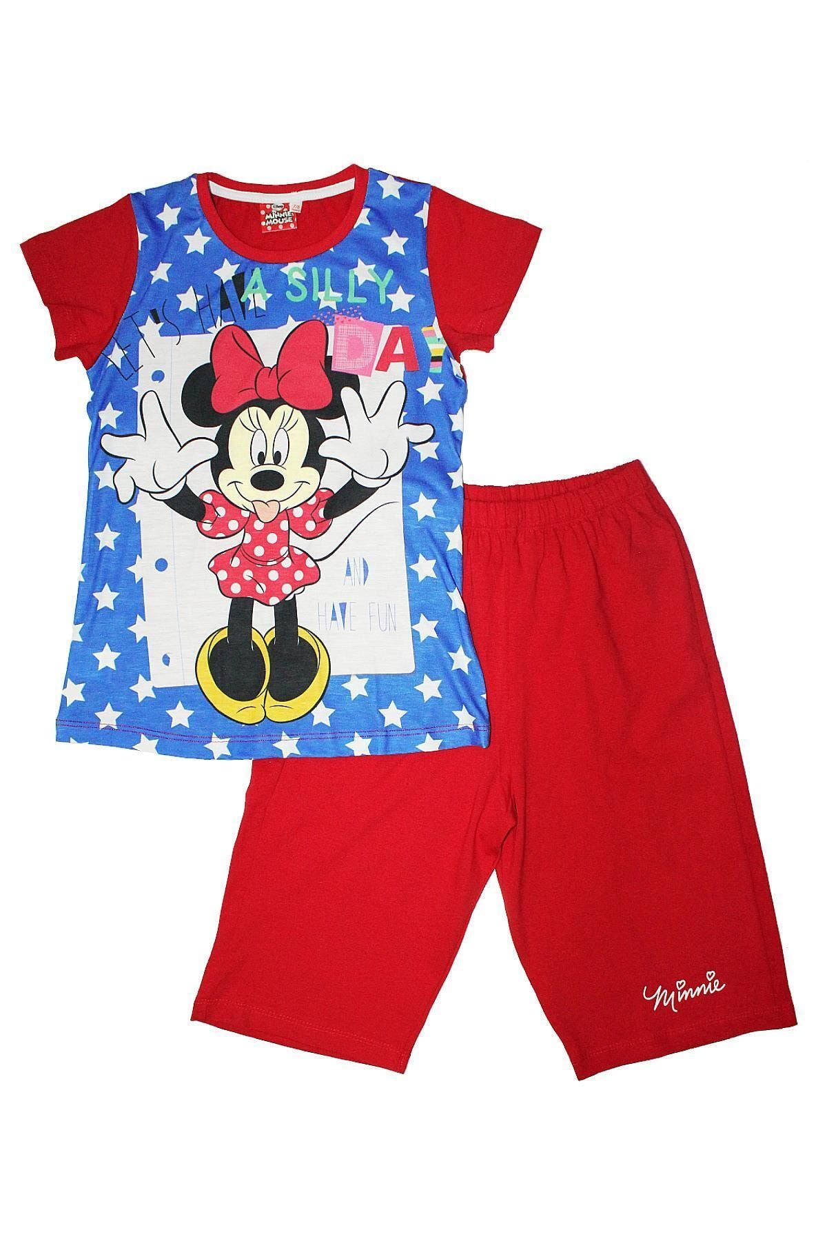DİSNEY Minnie Mouse Kız Çocuk Lisanslı Tişört & Şortlu Alt Üst Takım