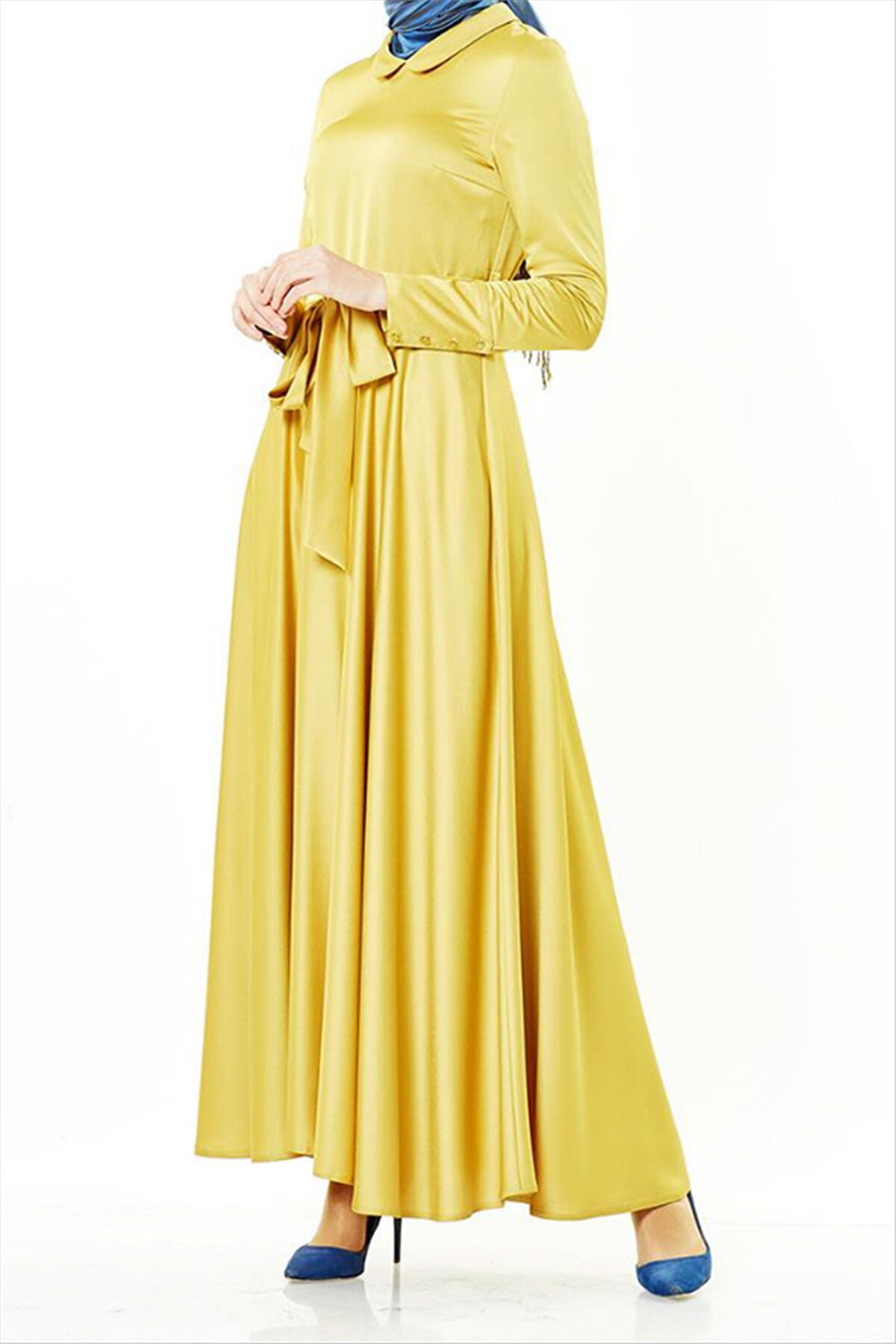 Nihan Kadın Sarı Abiye Elbise Nihan-Z1180