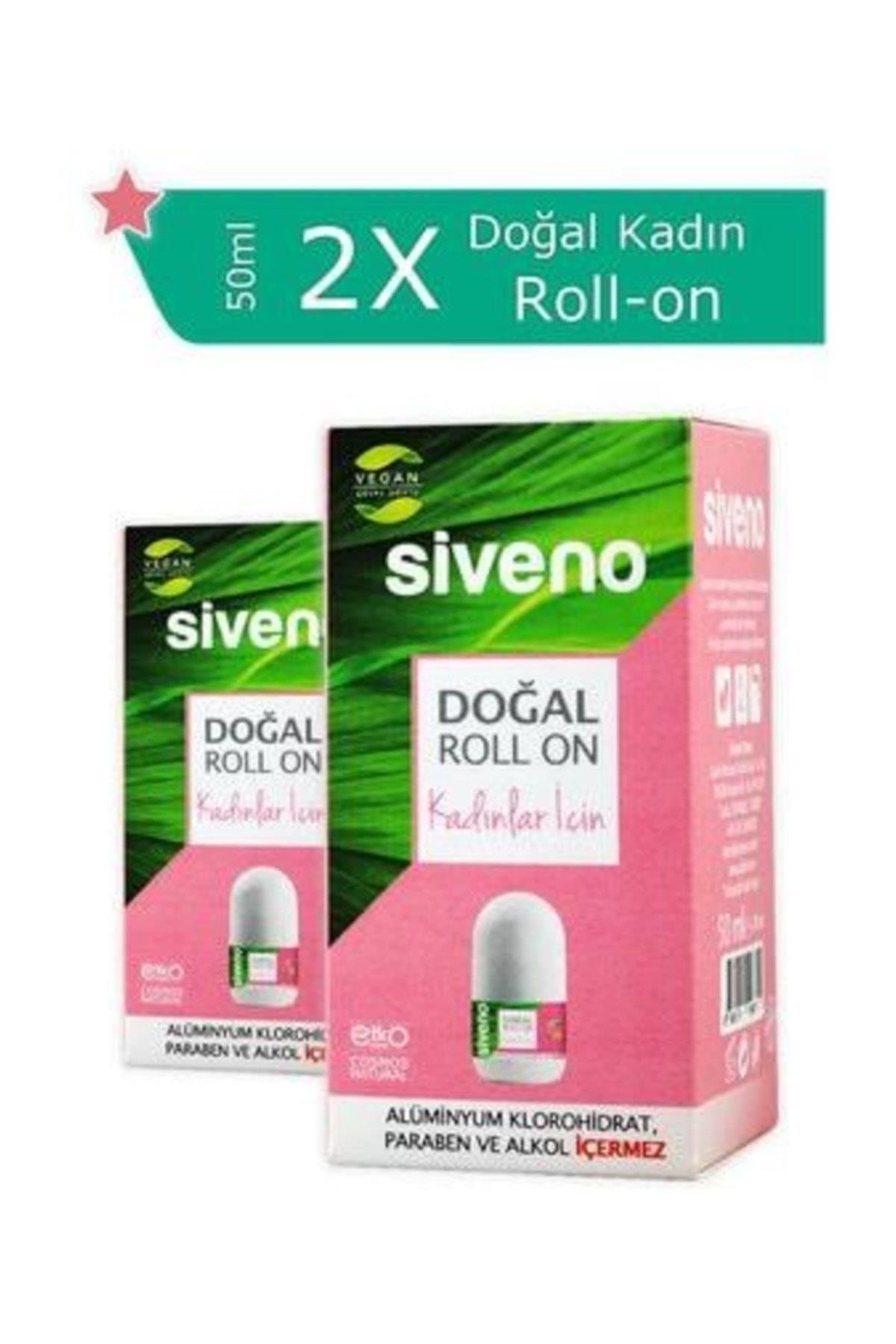 Siveno %100 Doğal Roll-On Kadın Deodorant Ter Kokusu Önleyici Bitkisel Leke Bırakmayan Vegan 50 ml X 2 Adet