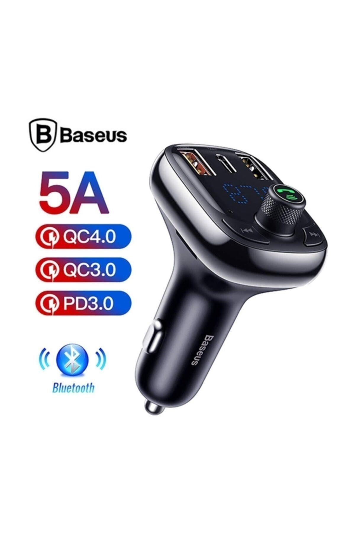 Baseus Bluetooth Fm Transmitter 36w Qc 4.0 Dual Usb & Type-c Araç Şarj Cihazı