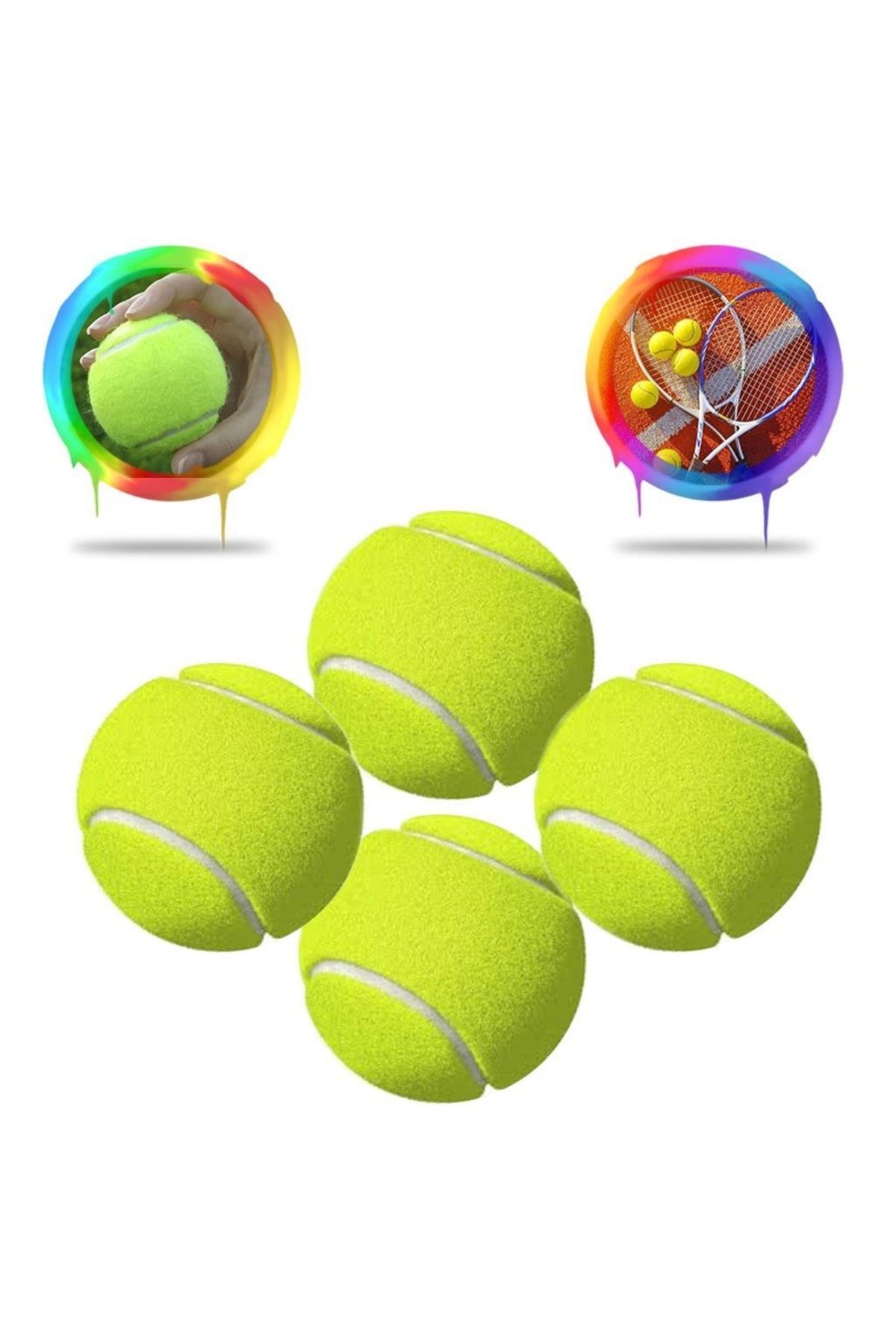 Mashotrend 4 Adet Sarı Tenis Topu - Antrenman Tenis Topu - Masaj Topu