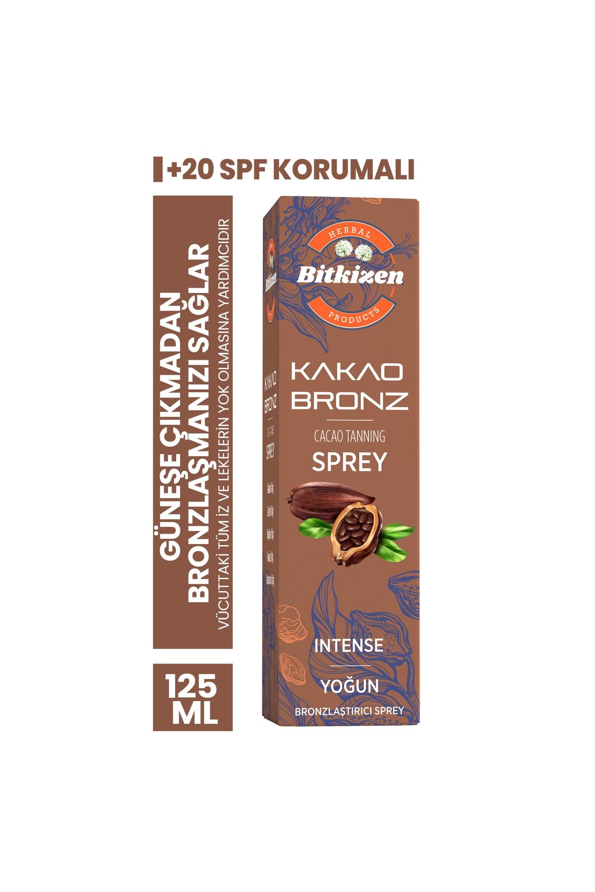 BİTKİZEN Kakaolu Bronzlaştırıcı Sprey 125 ml 20 Spf Korumalı