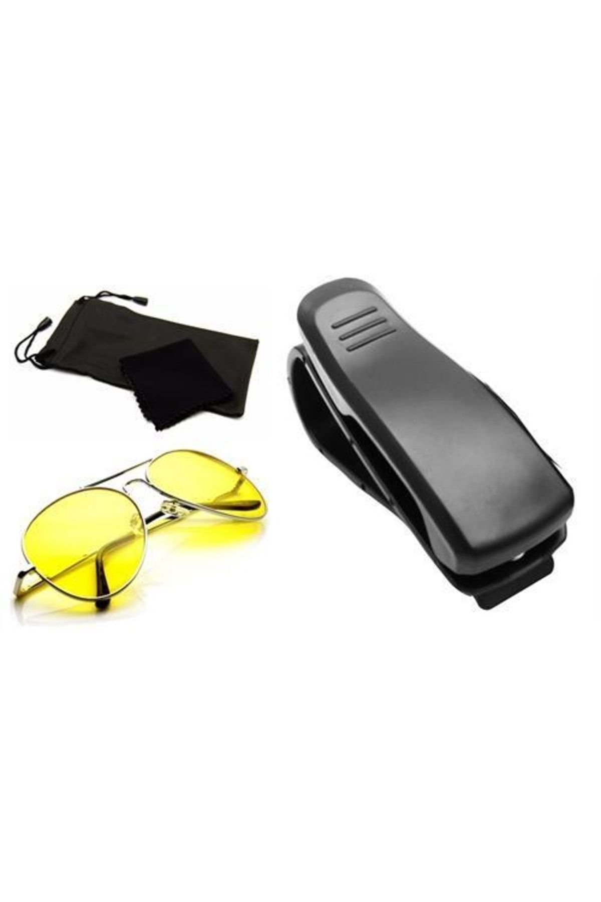 ModaCar 6 Adet Metal Çerçeve Gece Sürüş ve Sis Gözlüğü Gözlük Tutucu Set 424498