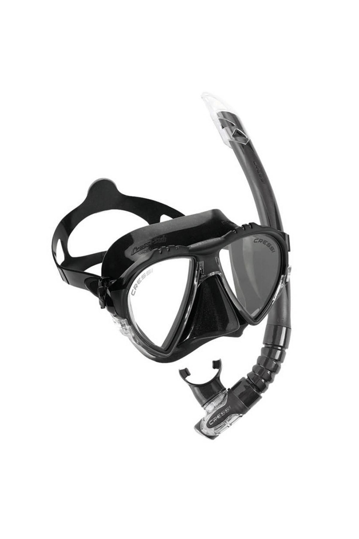 cressi sub Matrix Maske Gamma Şnorkel Seti BLACK-BLACK
