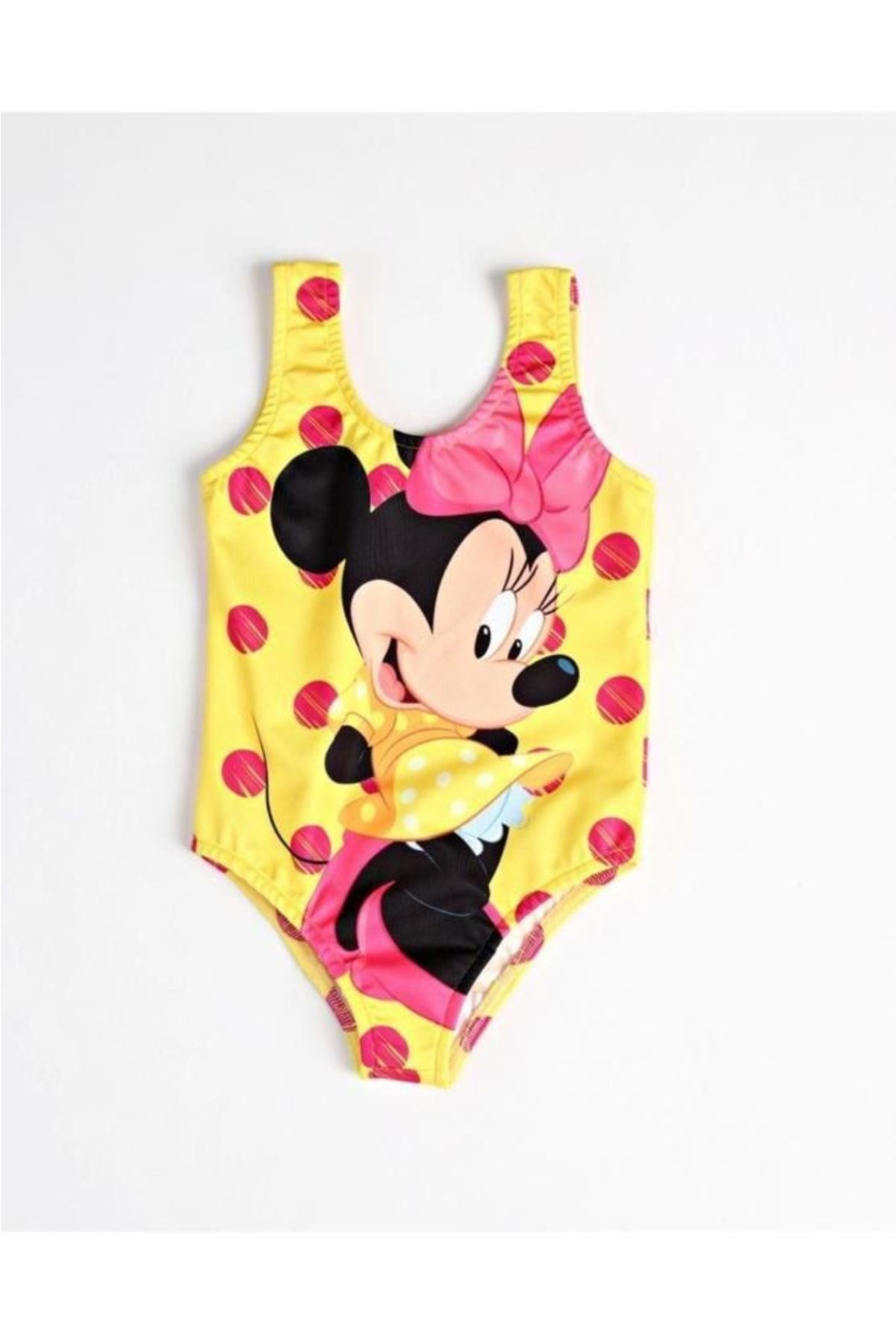 Genel Markalar Kız Çocuk Mayo Mickey Maouse Sarı Dijital Baskılı Deniz Havuz Mayosu