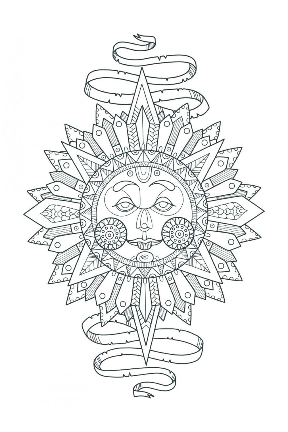 Artdeco 30x40 cm Desenli Tuval Maya Güneşi