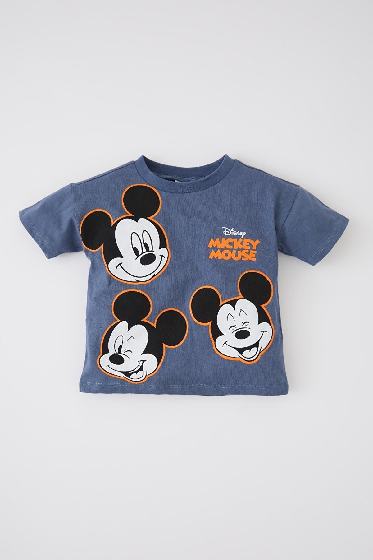 Defacto Erkek Bebek Disney Mickey & Minnie Bisiklet Yaka Kısa Kollu Penye Tişört