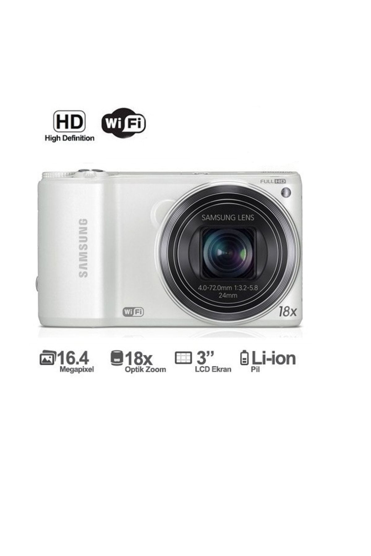 Samsung Wb250f 14 Mp 18x Optik Zoom 3'' Dokunmatik Lcd Ekran Wifi Dijital Fotoğraf Makinesi