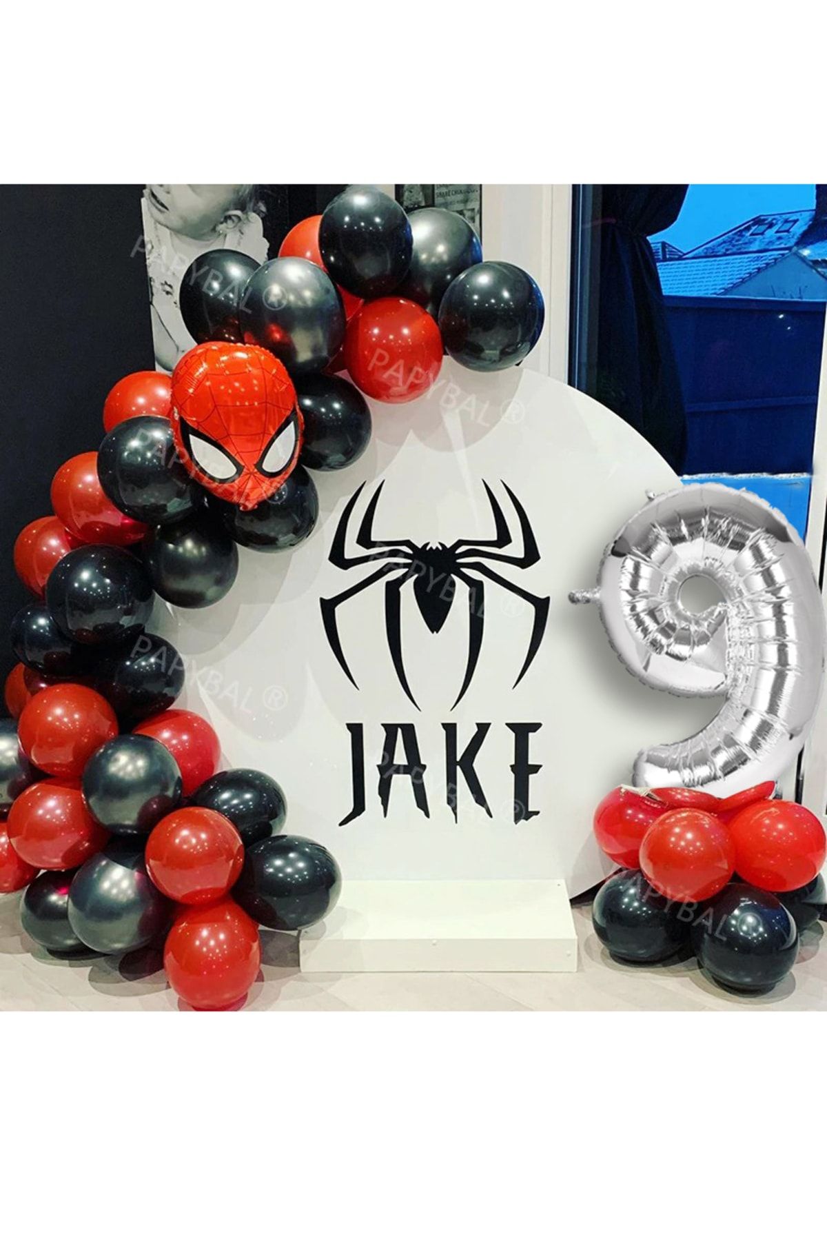 DİSNEY Lisanslı Spiderman Örümcek Adam Zincir Balon Seti Ve Rakam Balon Karşılama Seti