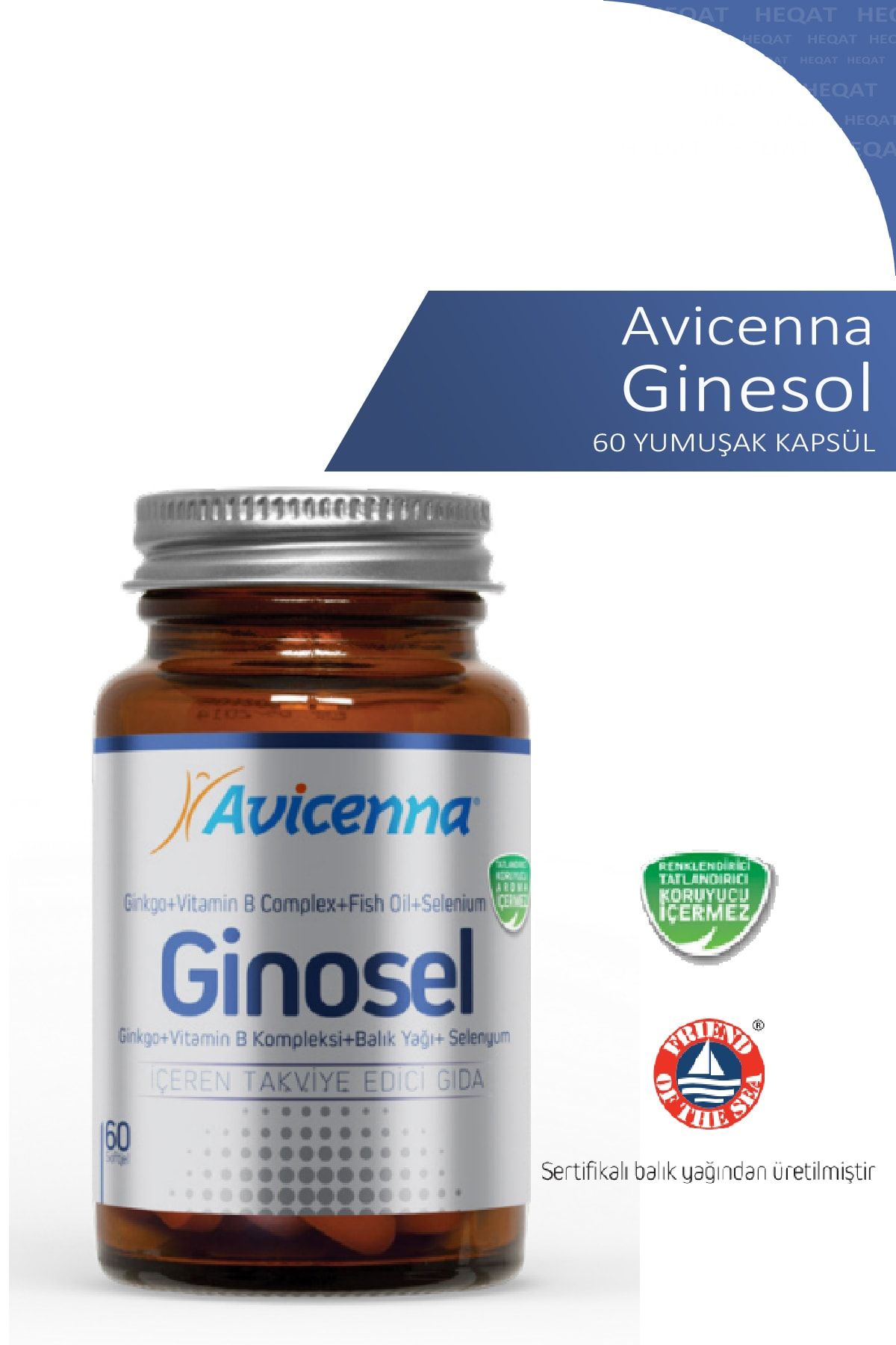 Avicenna Ginosel - Balık Yağı, Gingko, Vitamin B, Selenyum Içeren Takviye Edici Gıda - 60 Softgel Kapsül