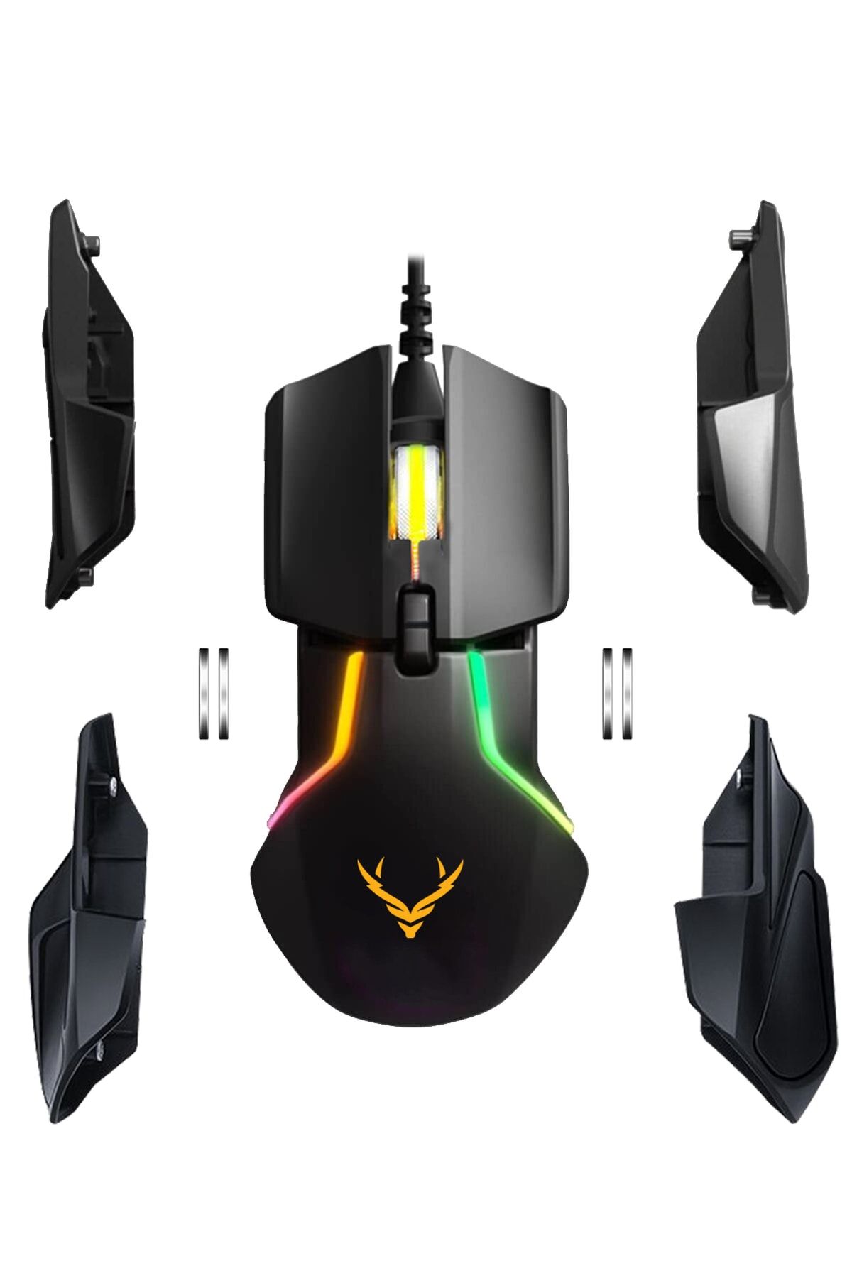 Xrades Ninja Rgb Gaming Mouse 12800 Dpı 8 Tuşlu Ayarlanabilir Ağırlık Drag Click Makrolu