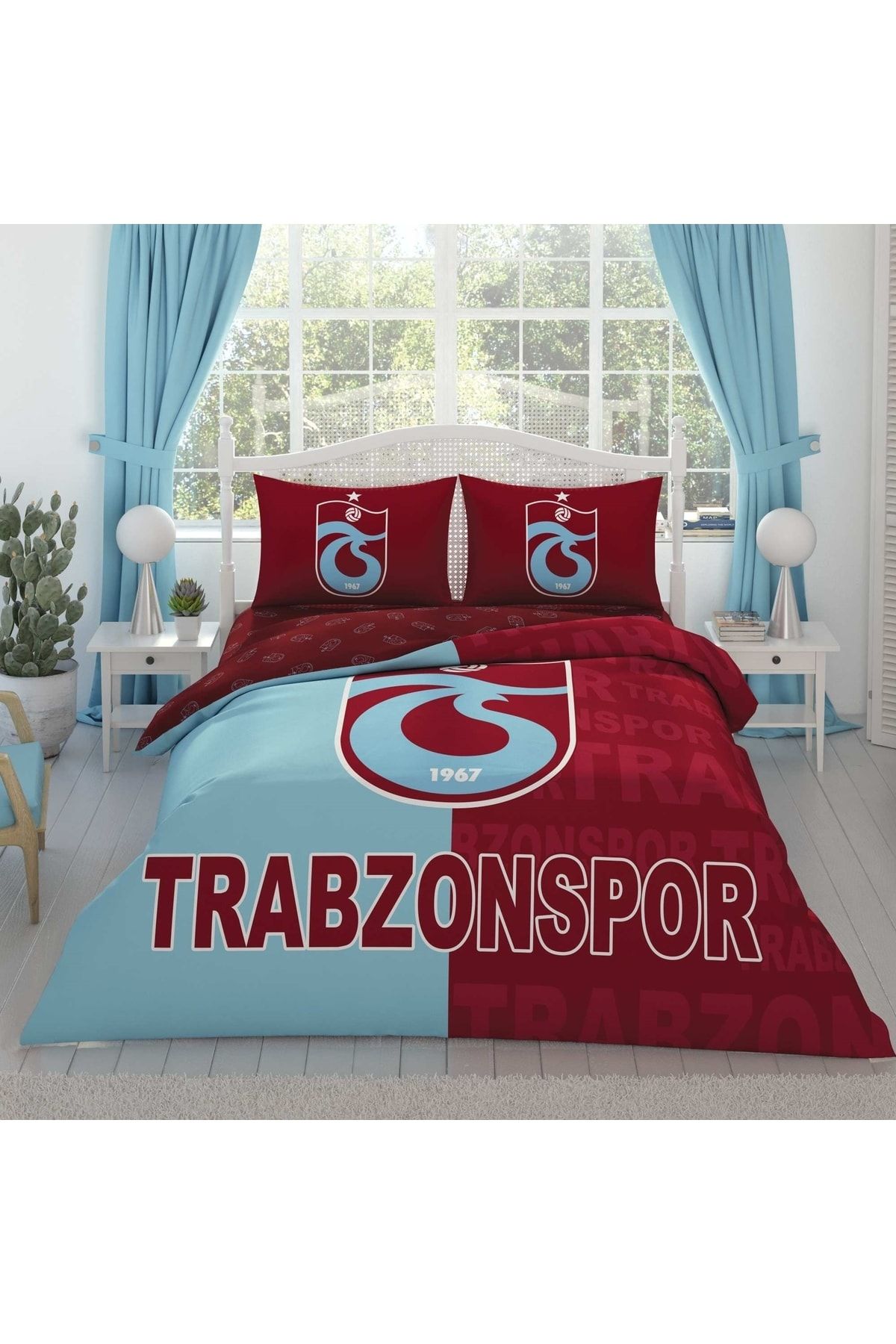 Taç - Trabzonspor Parçalı Logo Lisanslı Çift Kişilik Nevresim Takımı