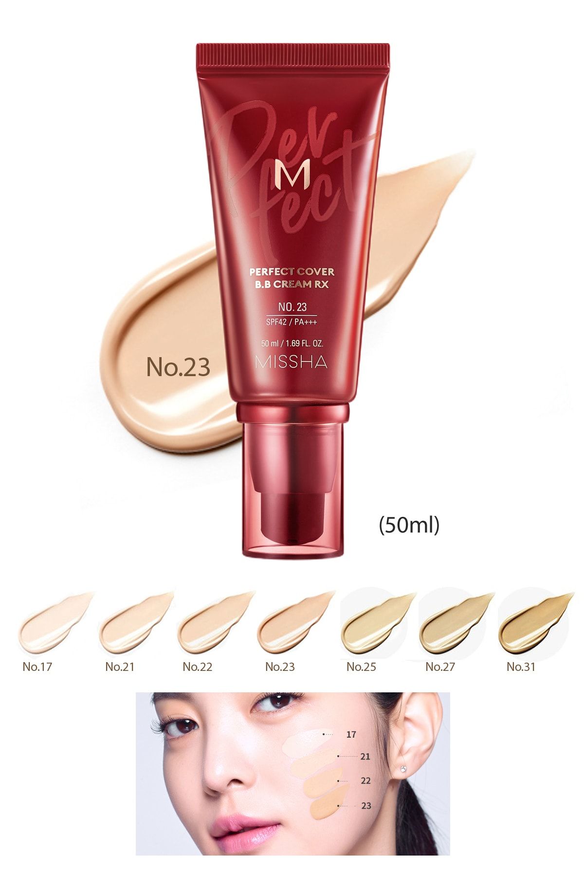 Missha Yüksek Kapatıcı Ve Cilt Bakım Etkili Yeni Nesil Bb Krem Spf42 M Perfect Cover Bb Cream Rx (NO.23)