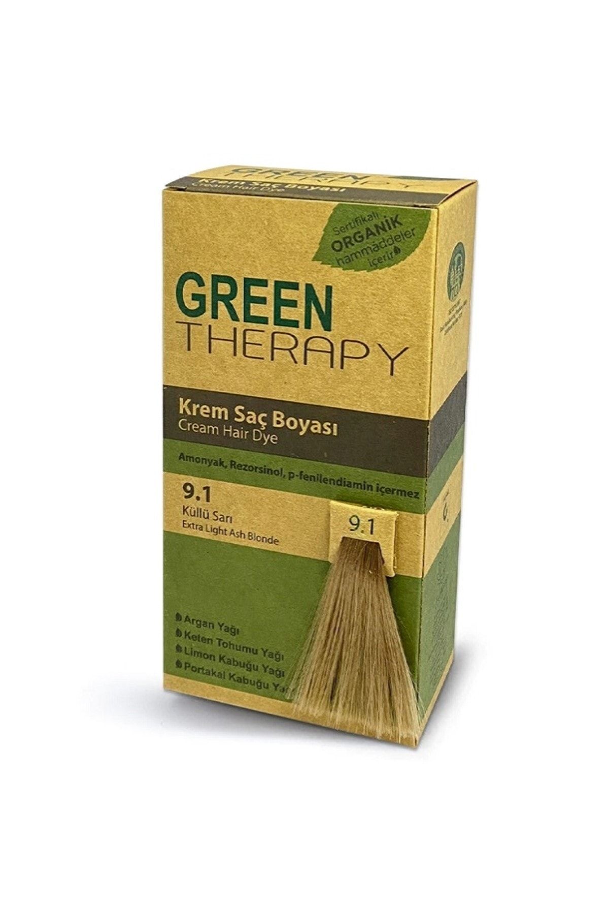 Green Therapy Krem Saç Boyası 9.1 Küllü Sarı