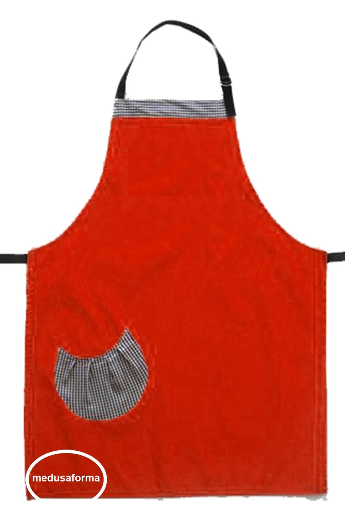 medusaforma Askılı Mutfak Önlüğü Master Chef Cafe Restaurant Şef Garson Aşçı Kuaför Barista Önlük - Kırmızı