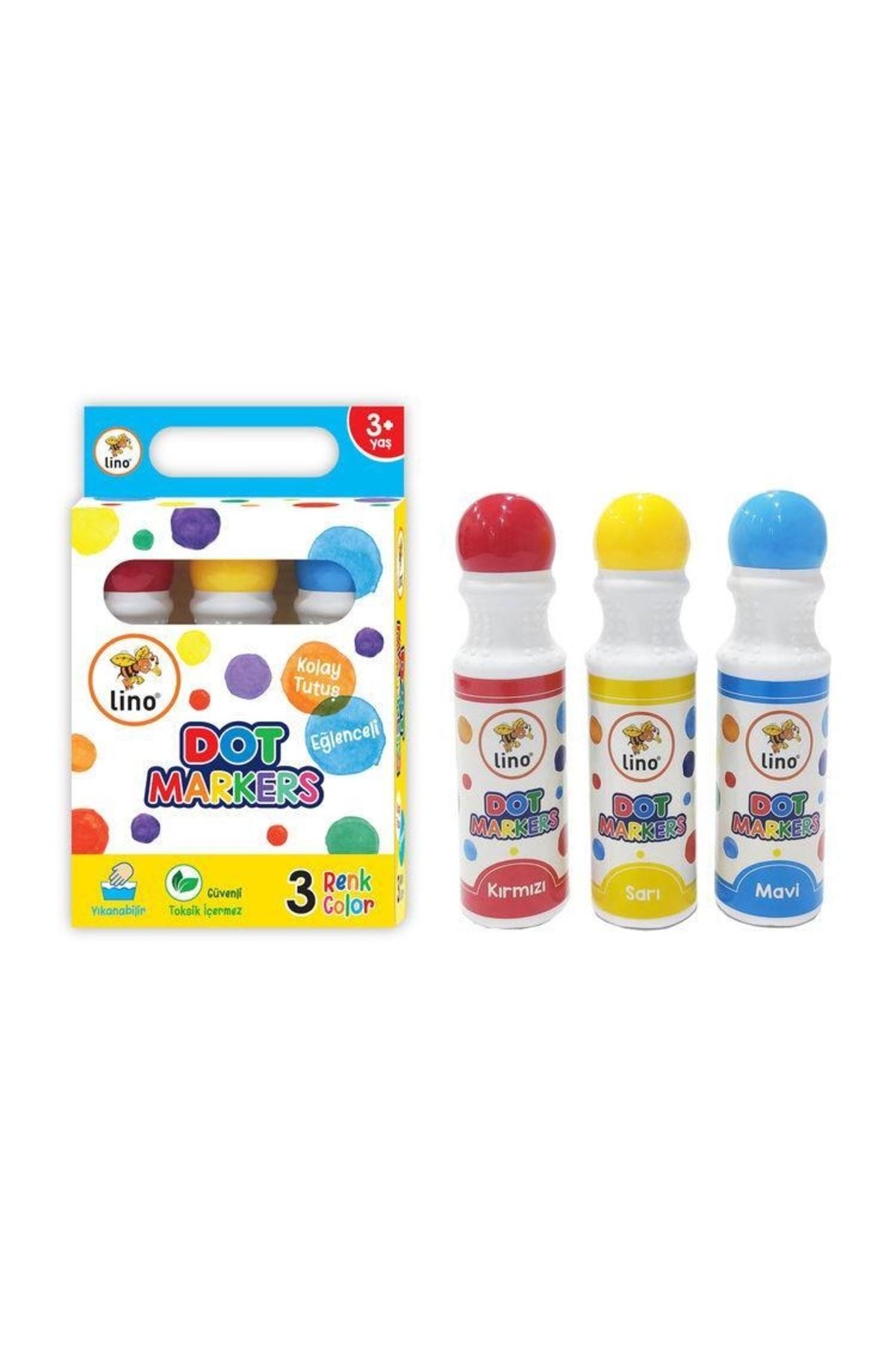 Lino Dot Markers 3 Renk Yıkanabilir