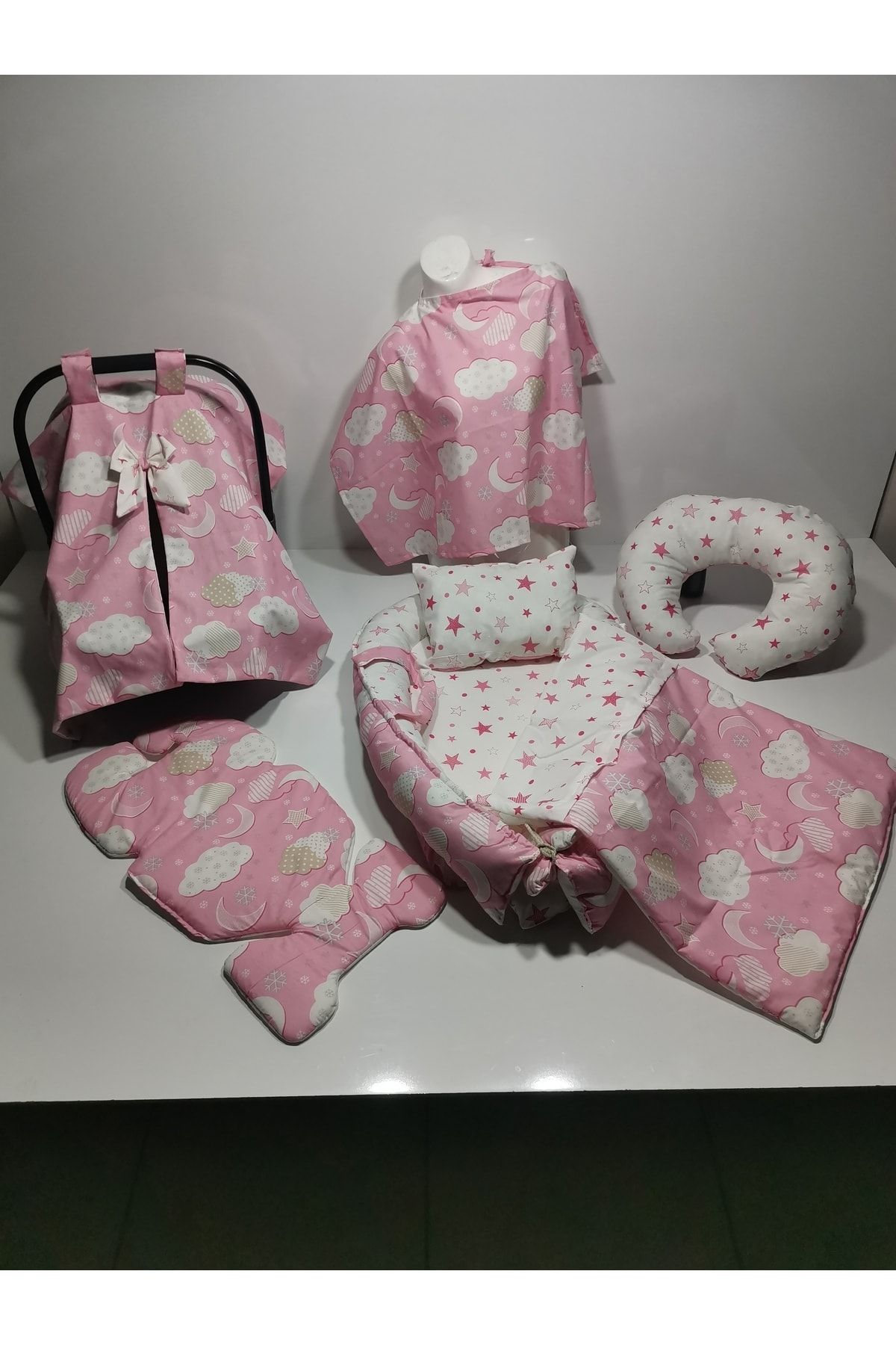 Balamira Pembe Bulut Yıldızlı 7 Parça Babynest Seti