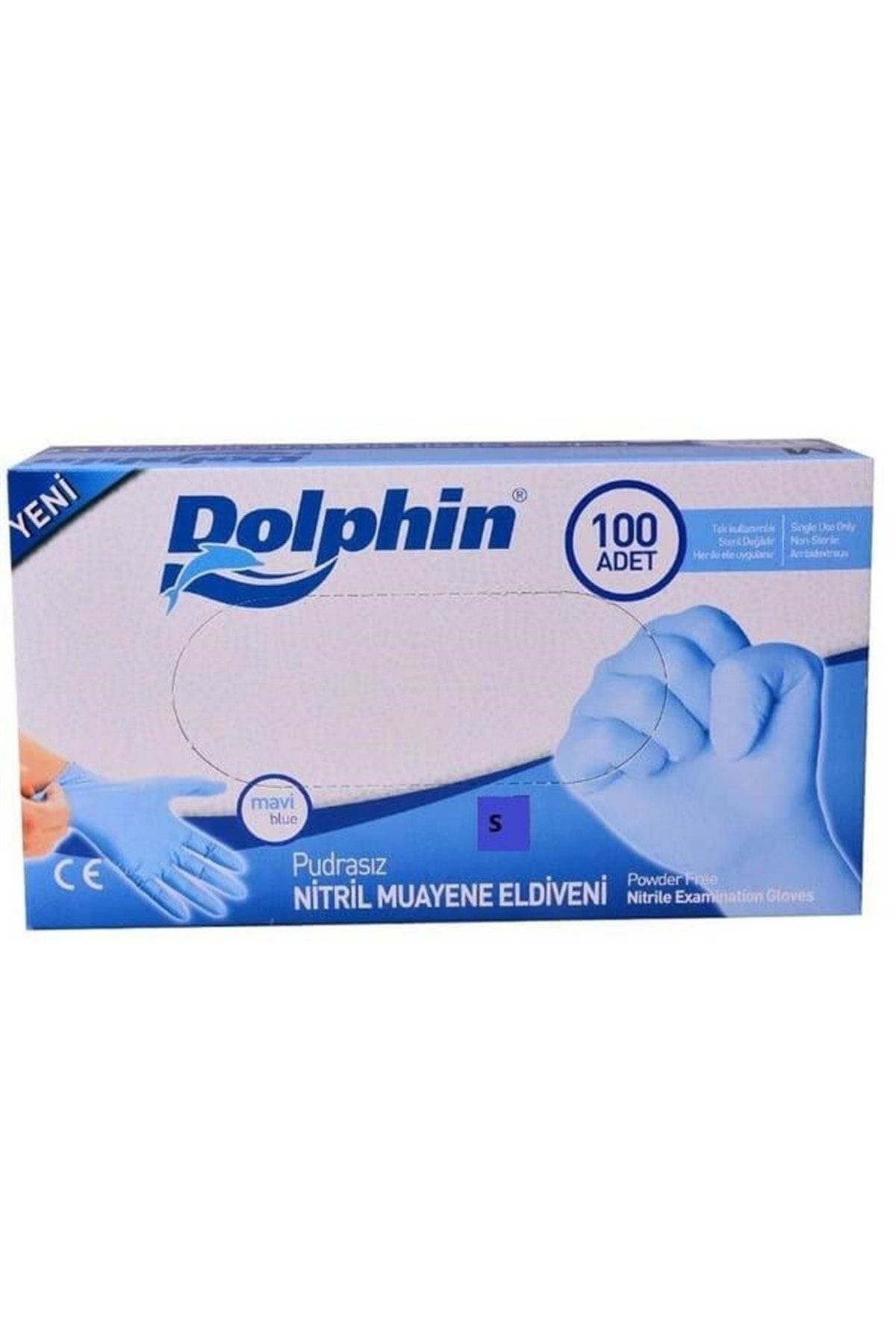 Dolphin Pudrasız Nitril Eldiven Mavi L