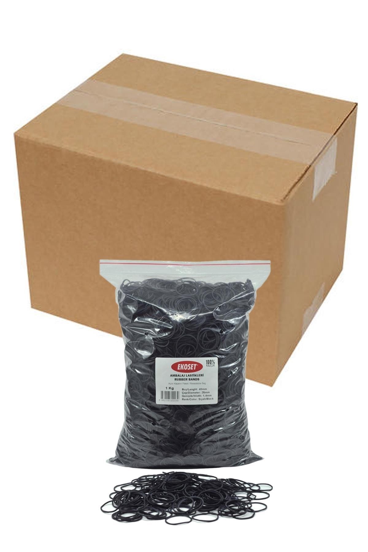 ekoset 40mm Siyah Renkli Kauçuk Paket Ambalaj Lastiği 12kg Koli