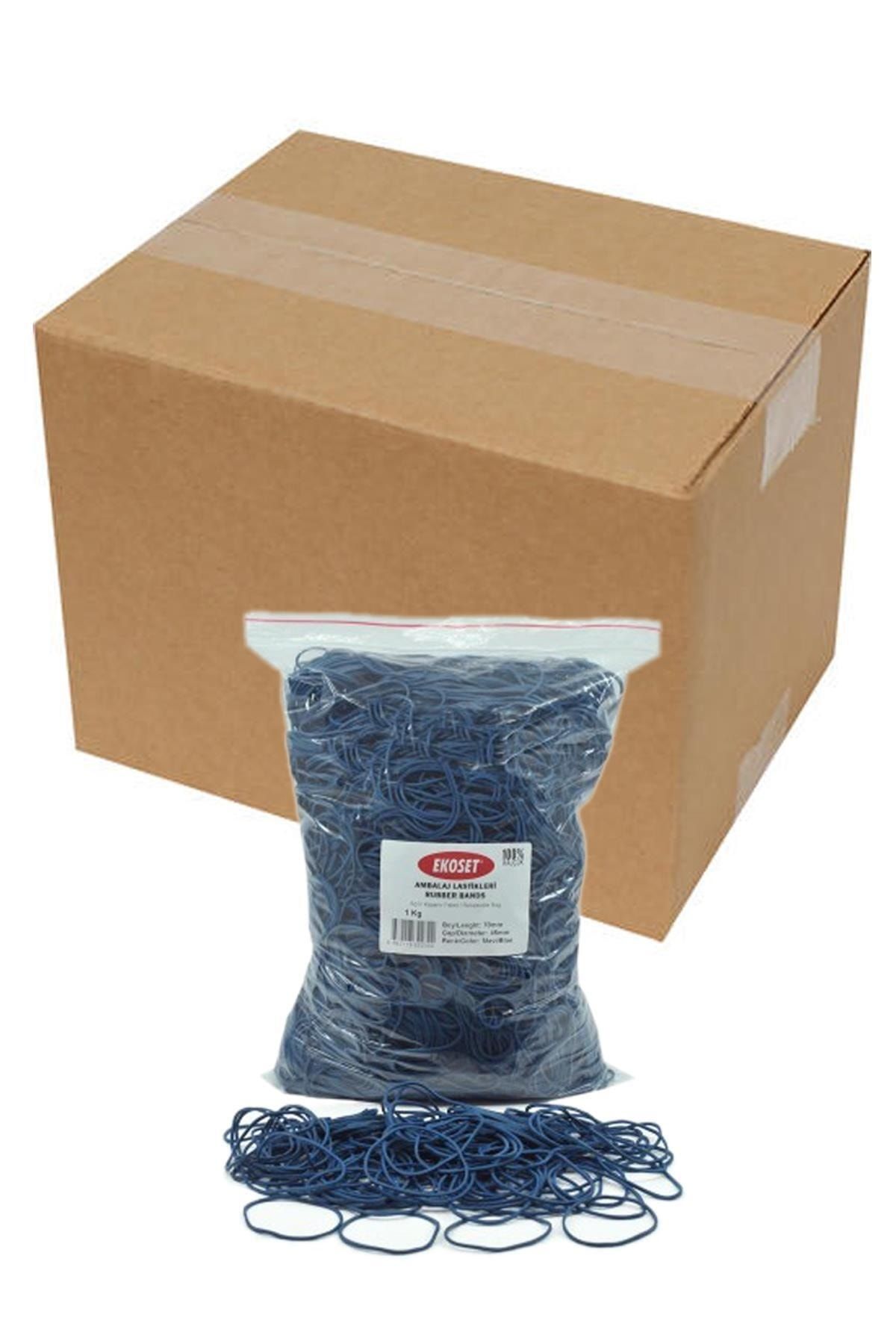 ekoset 70mm Mavi Renkli Kauçuk Paket Ambalaj Lastiği 12kg Koli