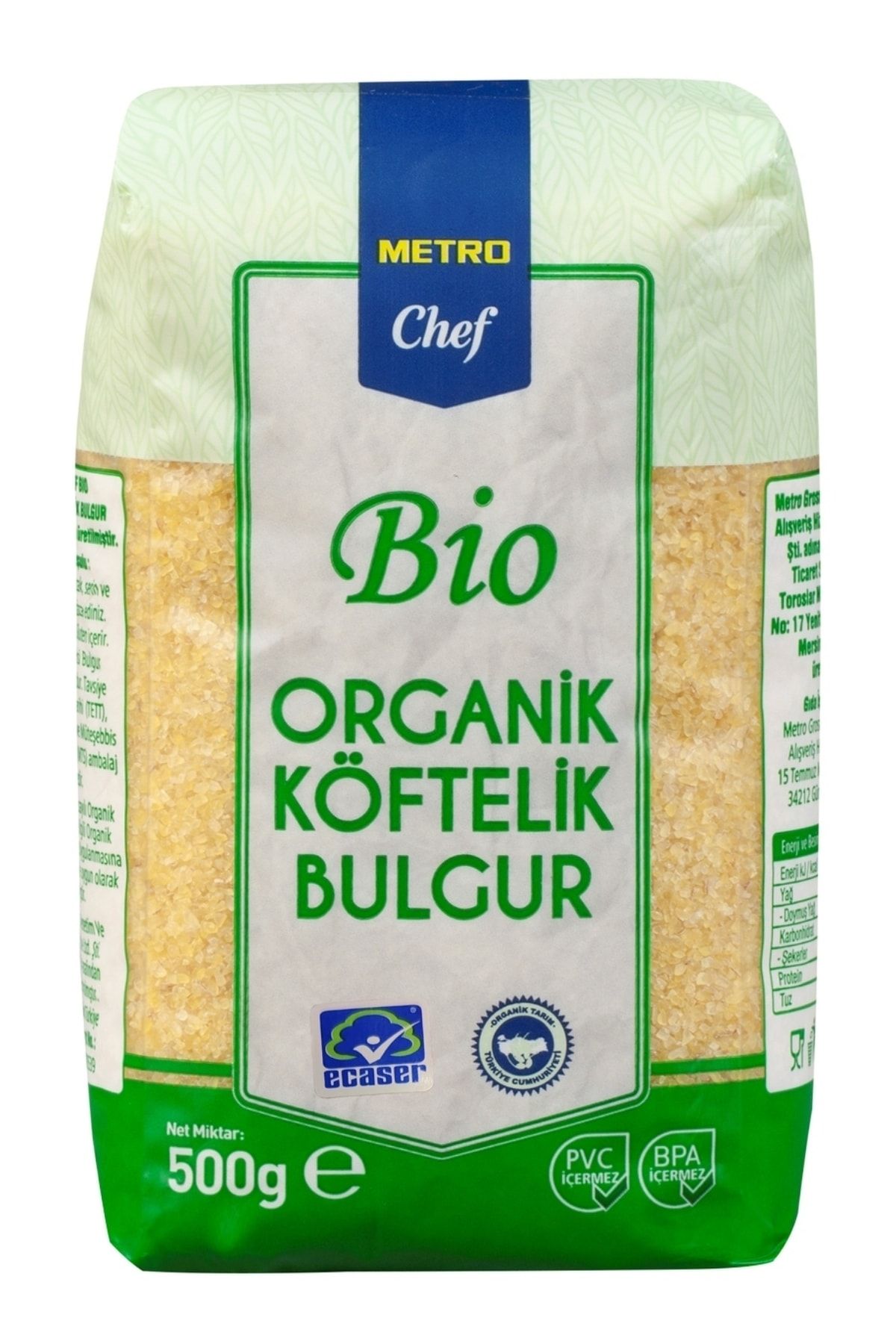 Metro Chef Bio Organik Köftelik Bulgur - 500g