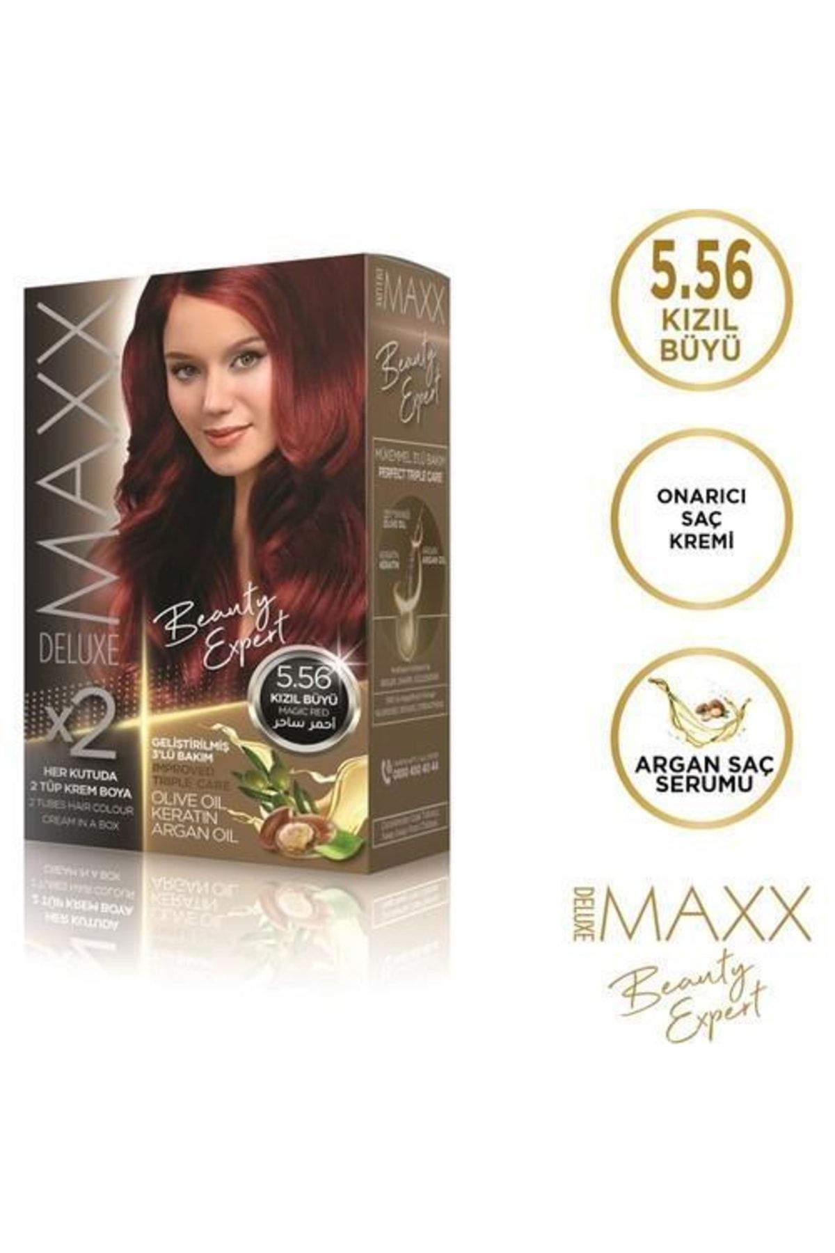 MAXX DELUXE Saç Boyası 5.56 Kızıl Büyü